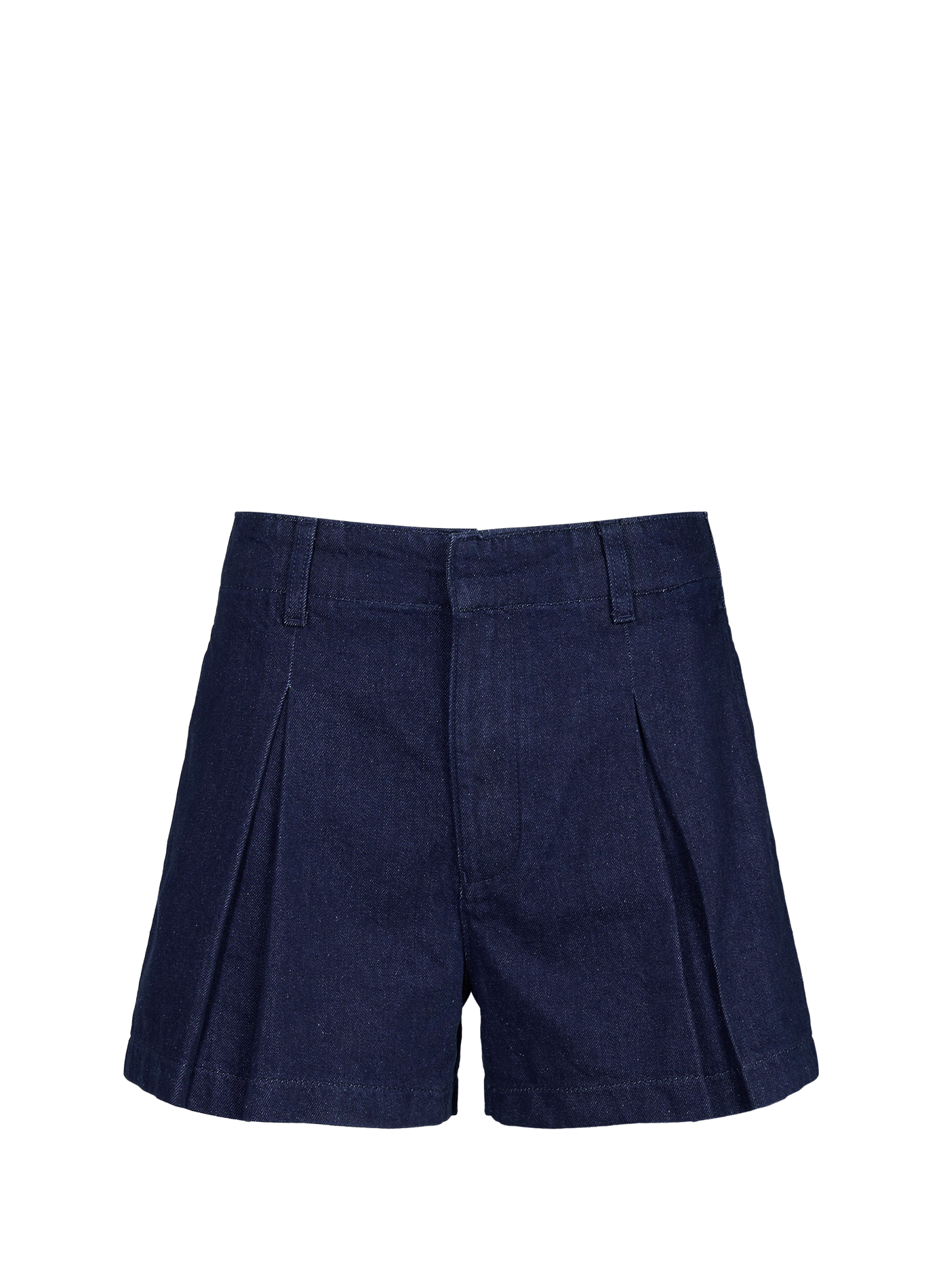 Kurzer Plissé-Rock aus Baumwolldenim CALVIN KLEIN Blau
