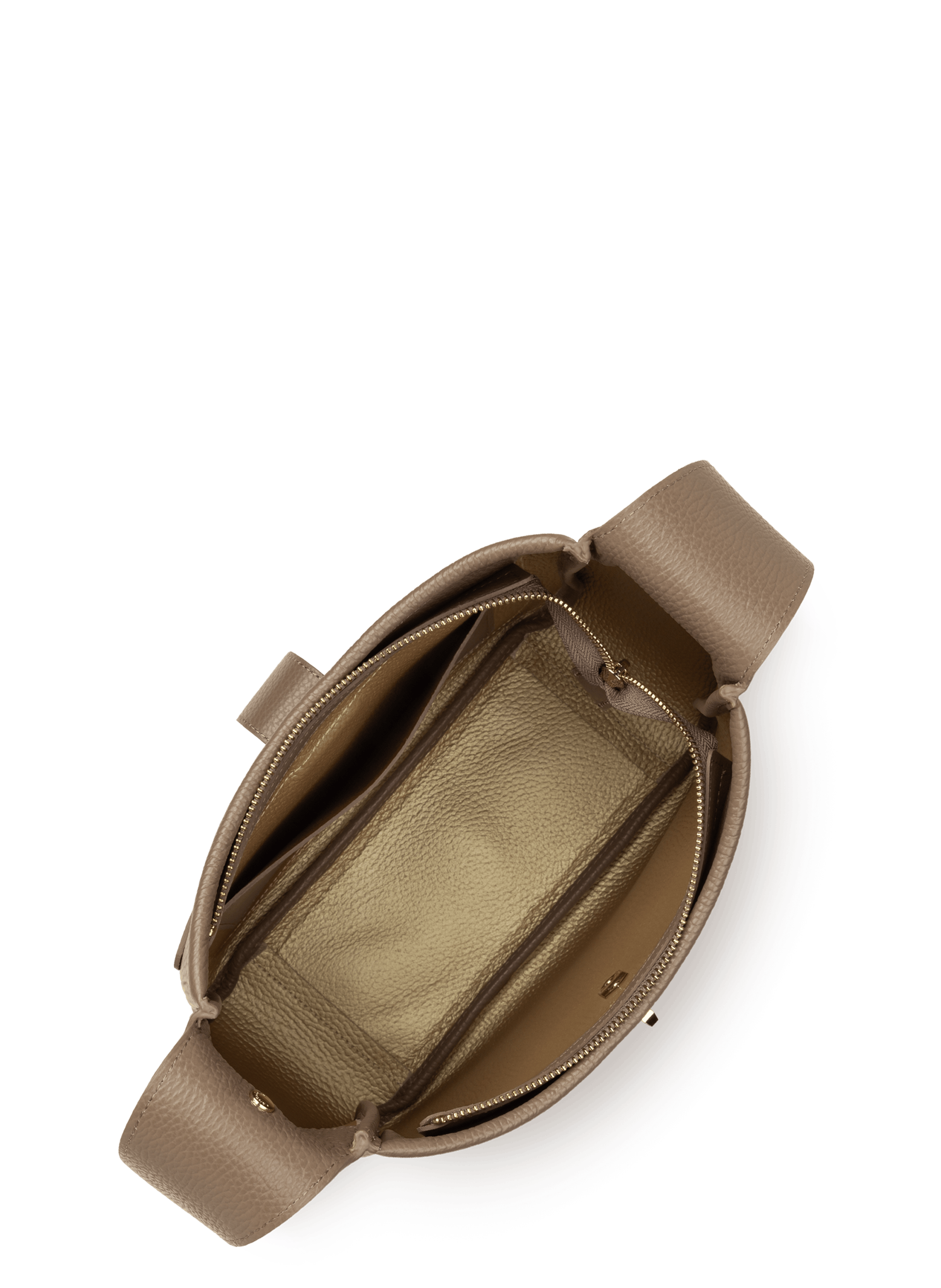 Petit sac seau - top double LANCASTER Marron
