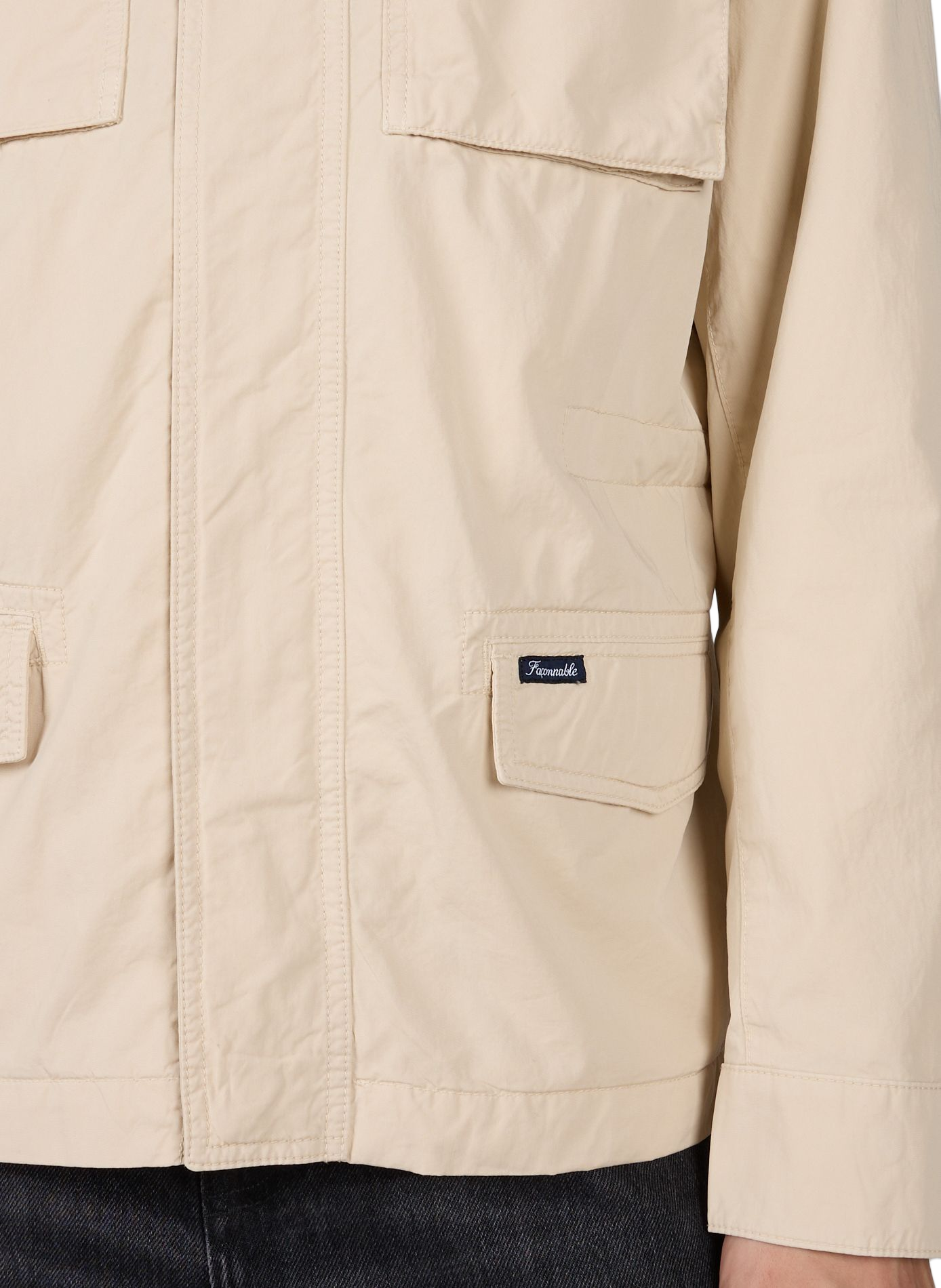 Jacket with high collar in cotton FACONNABLE Beige