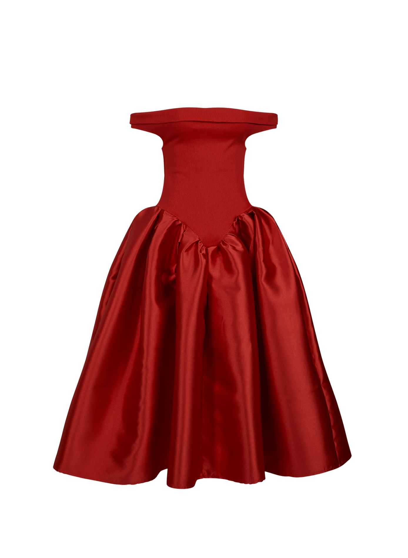 Flared long dress in blended cotton MARQUES ALMEIDA Red