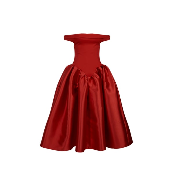 Robe longue évasée en coton mélangé Robe longue évasée en coton mélangé