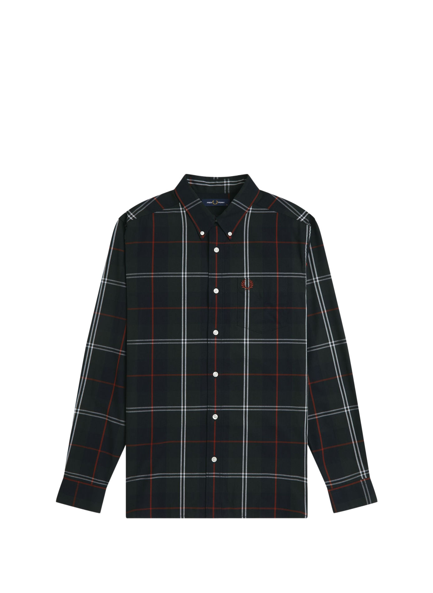 Chemise col classique en coton FRED PERRY Vert