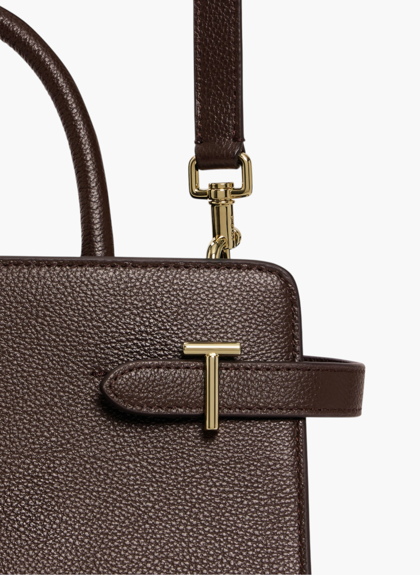 Sac à main moyen modèle emilie en cuir grainé LE TANNEUR Marron