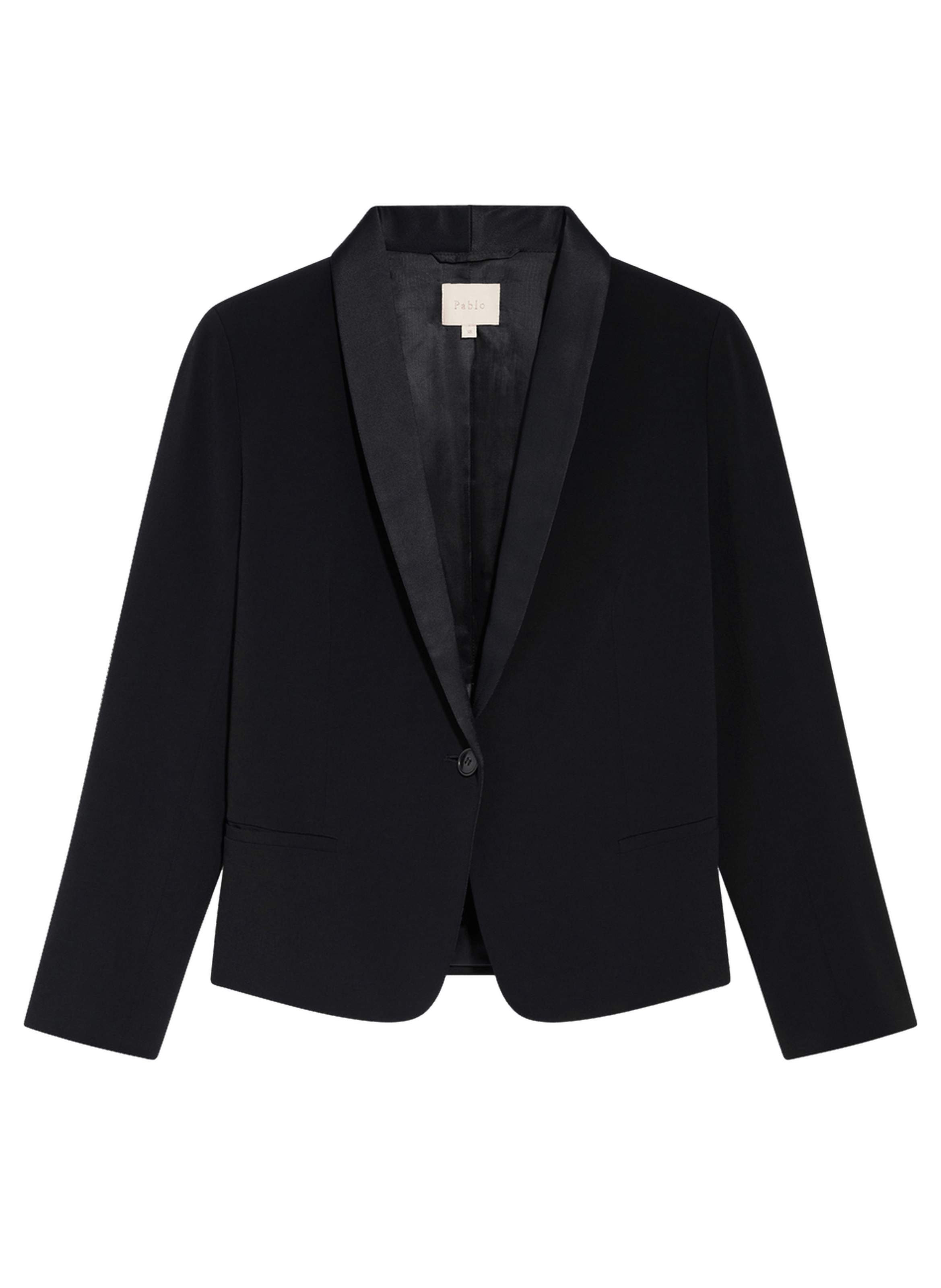 Blazer au col en satin - judy PABLO Noir