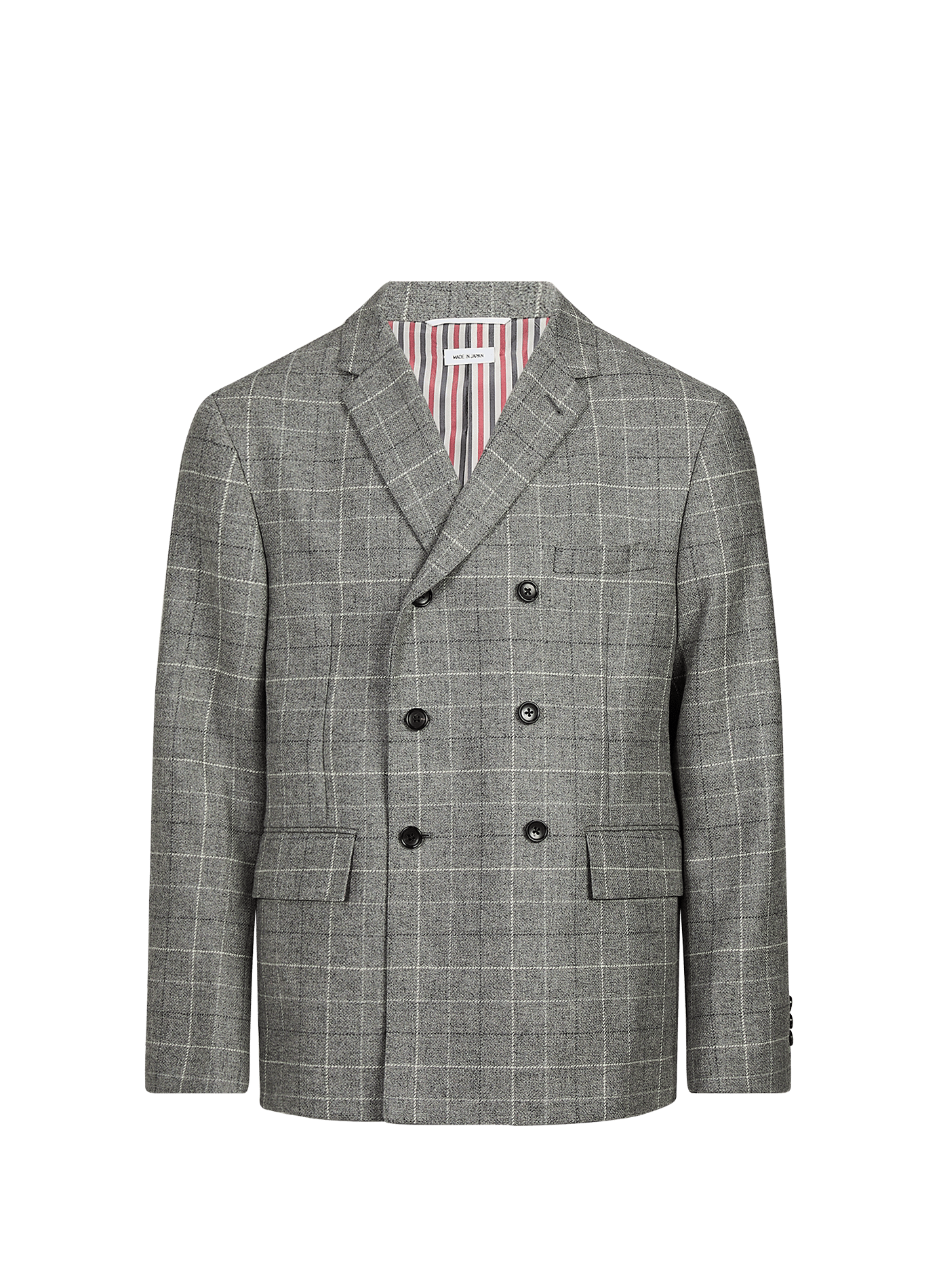 Wide wool tailored blazer THOM BROWNE Grey