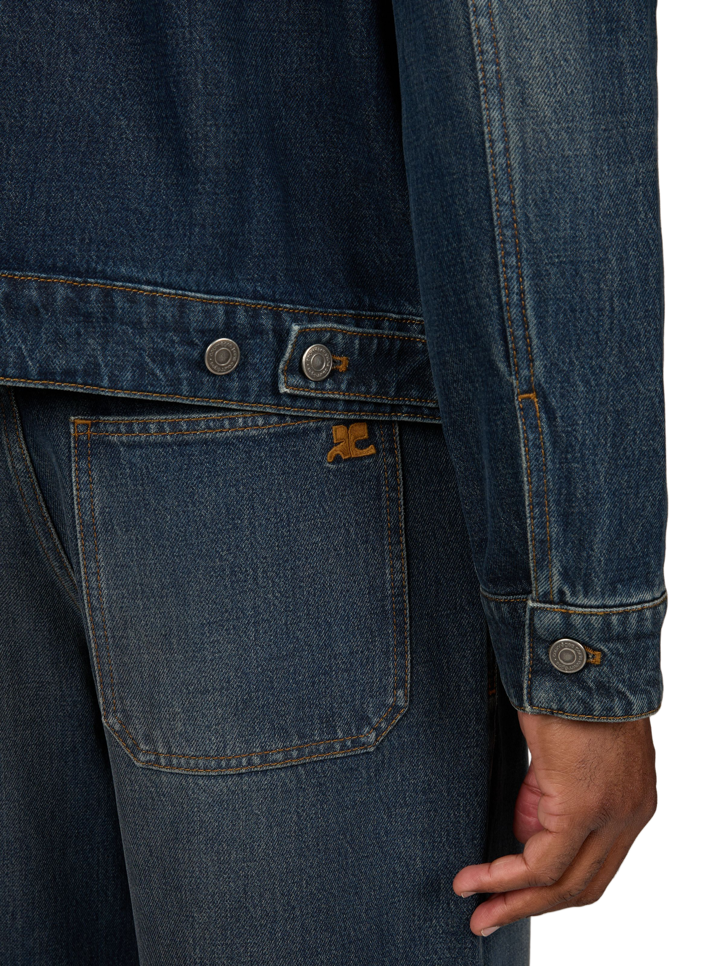 Straight denim jacket in blended cotton COURRÈGES Blue