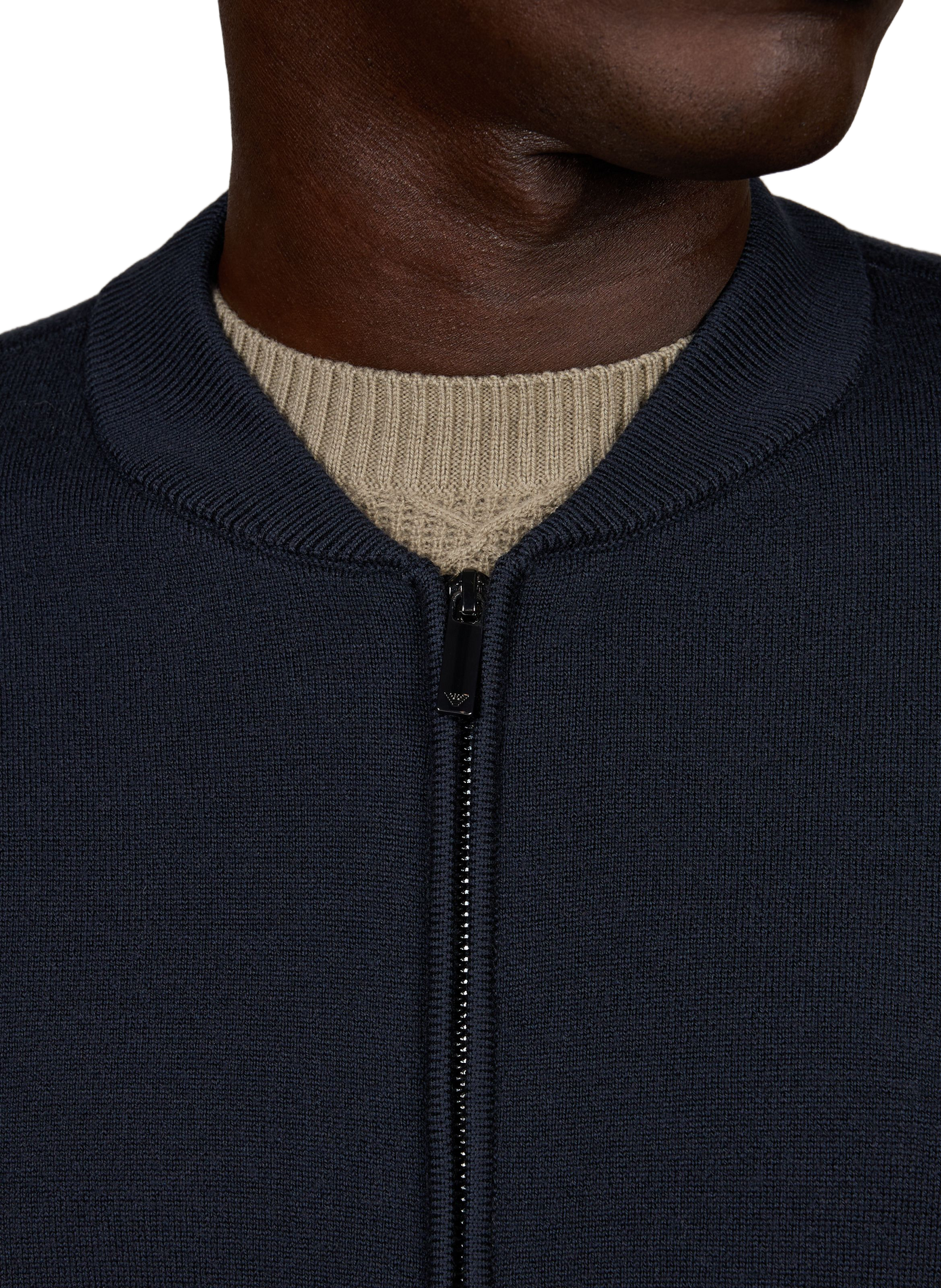 Wool zip sweatshirt EMPORIO ARMANI Blue