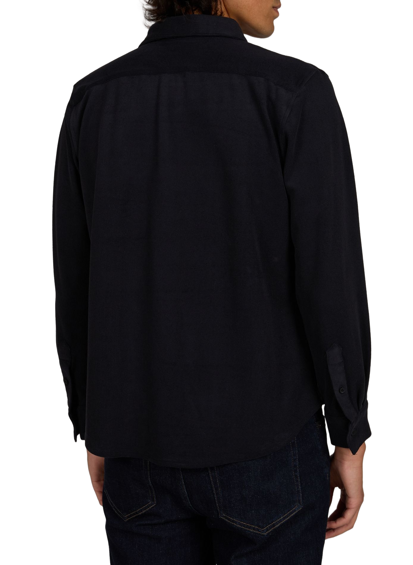 Straight shirt in corduroy velvet effect 1789 CALA Black