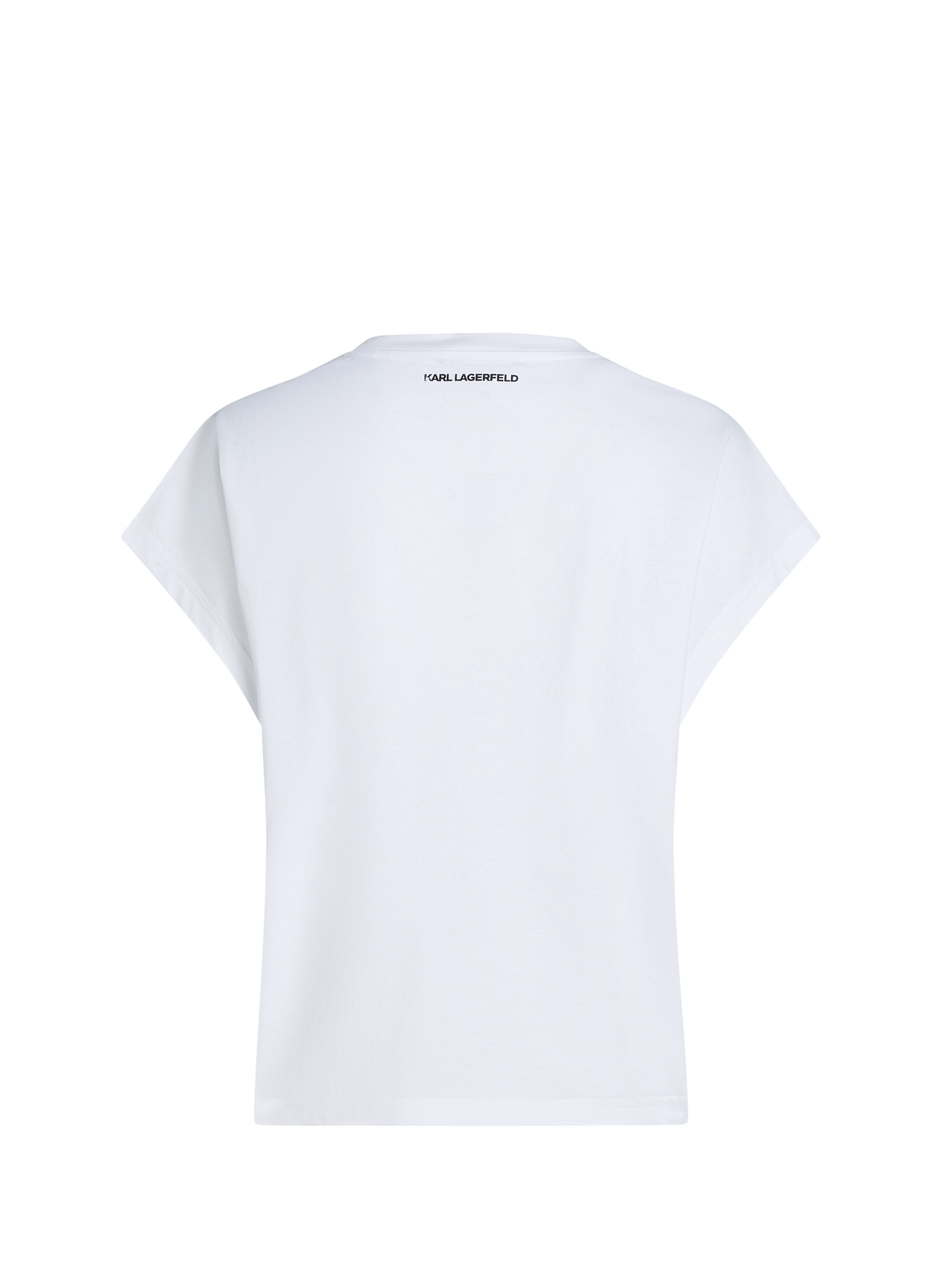 T-shirt droit à logo en coton KARL LAGERFELD White