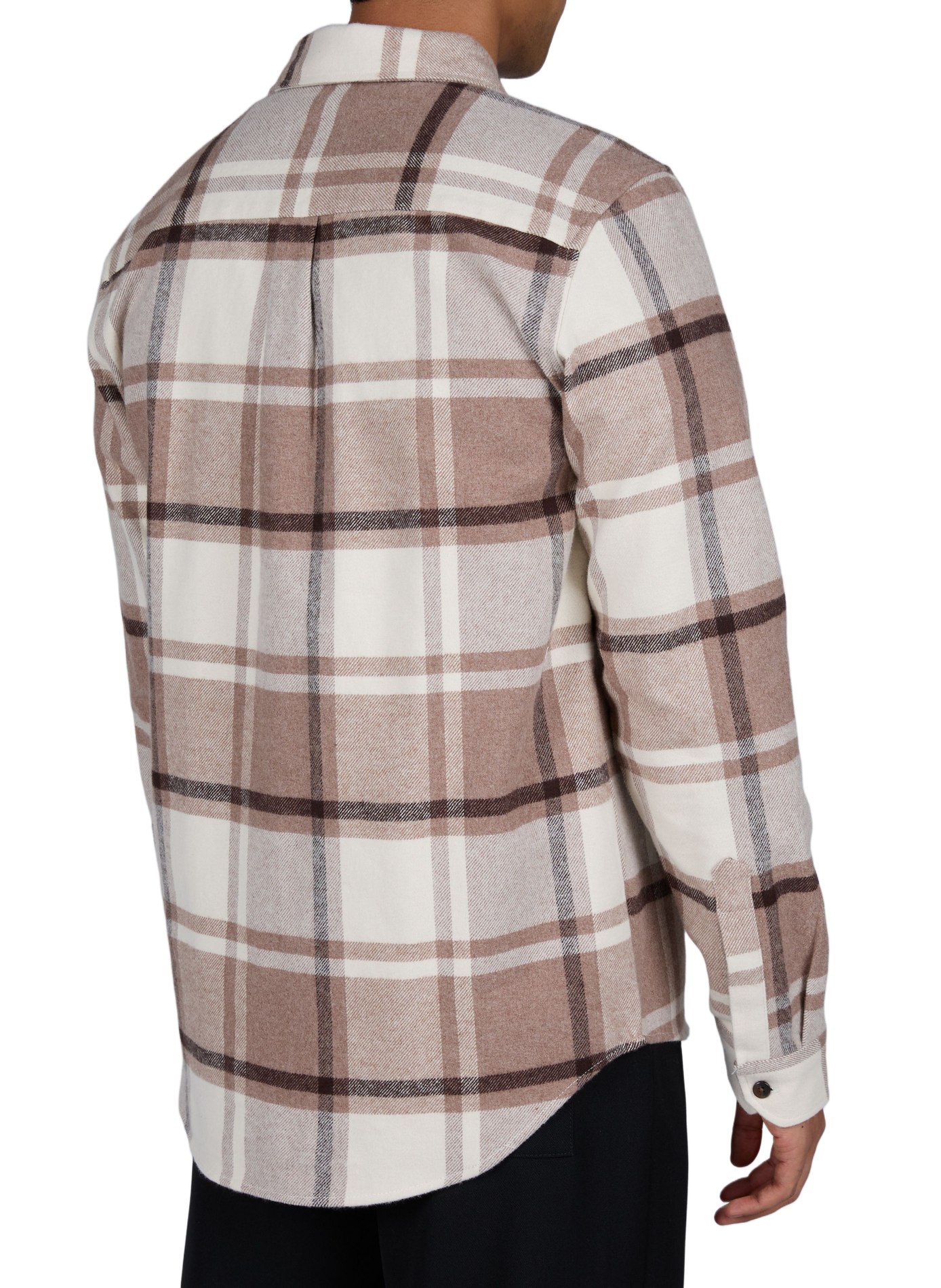 Straight cotton check shirt LES DEUX Khaki
