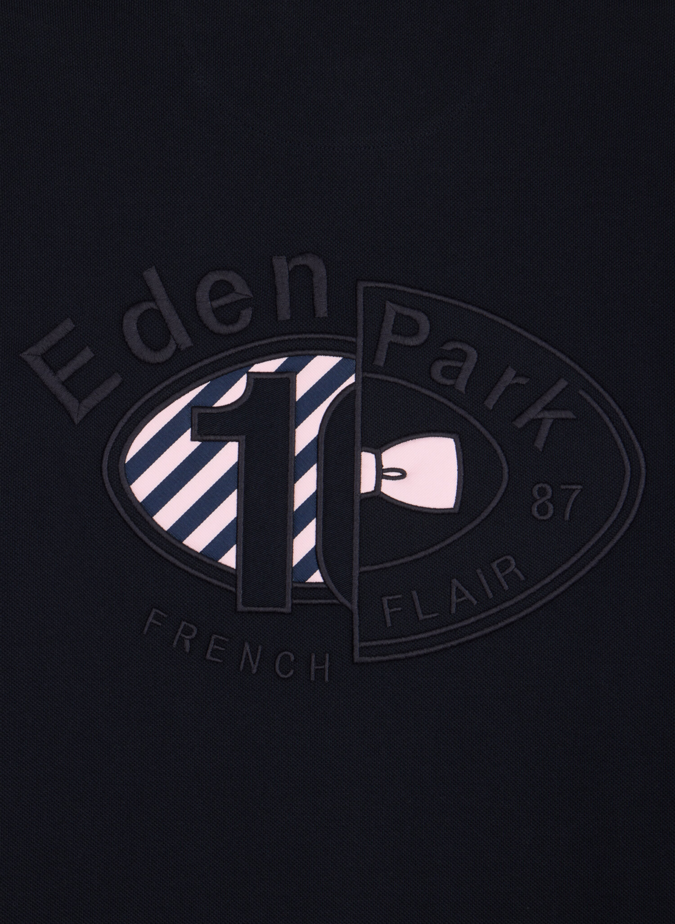 Gerader Baumwoll-Poloshirt EDEN PARK Blau