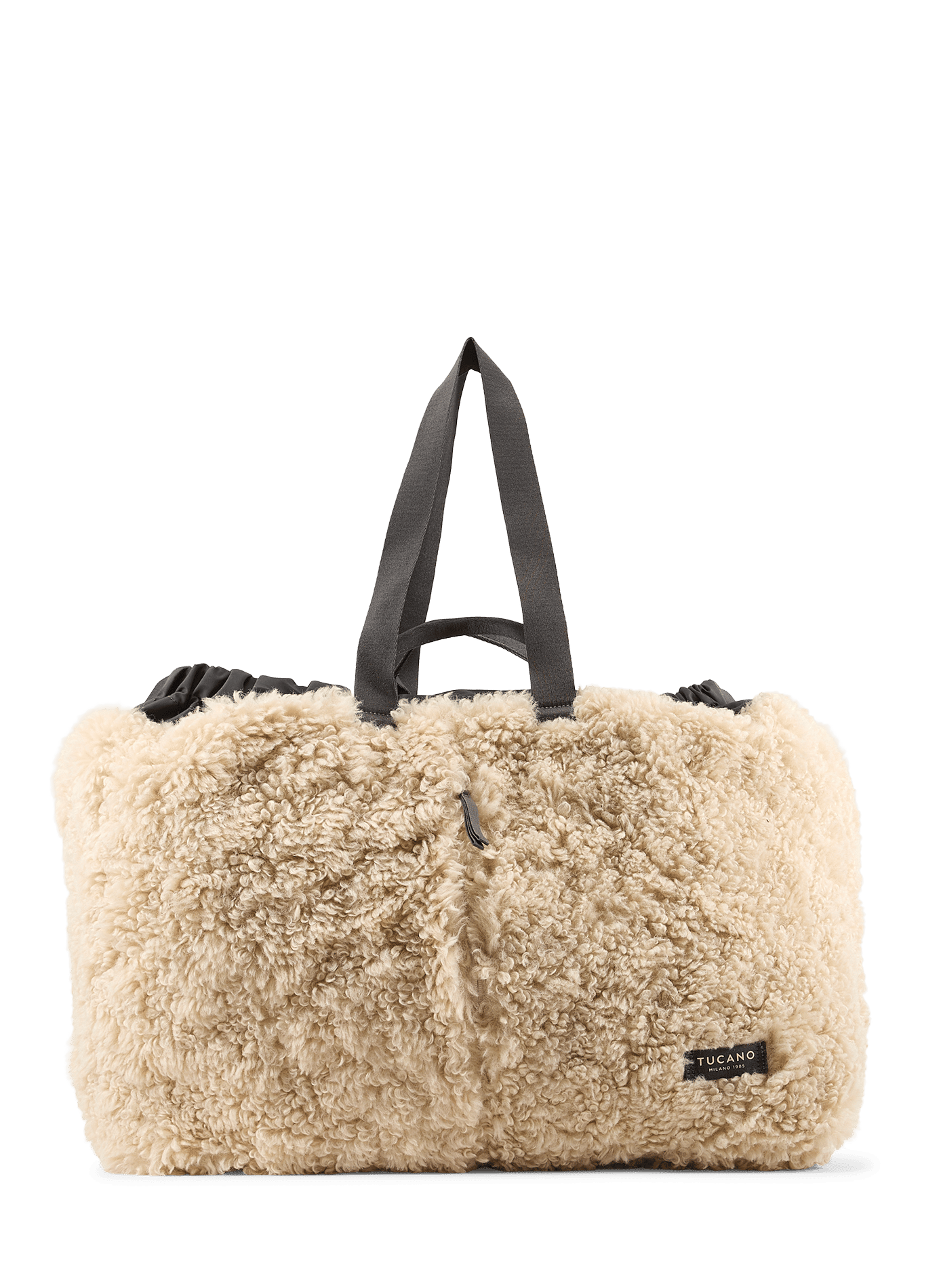 Weekendtas van schapenvachteffectbont TUCANO Beige
