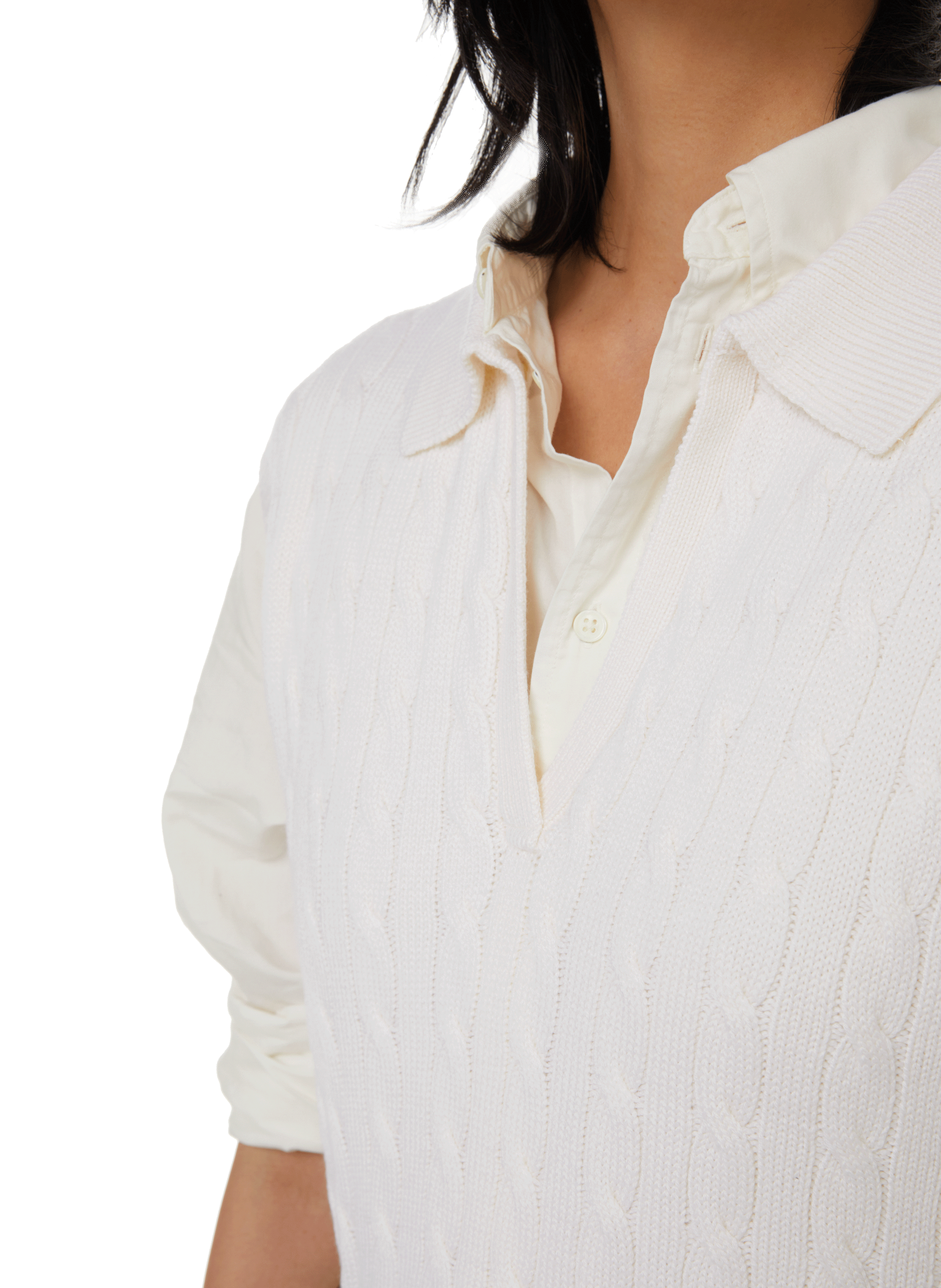 Pull sans manches en cachemire, soie et laine POLO RALPH LAUREN Doré