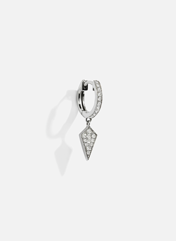 Stairway diamond and silver mini hoop earring  STATEMENT