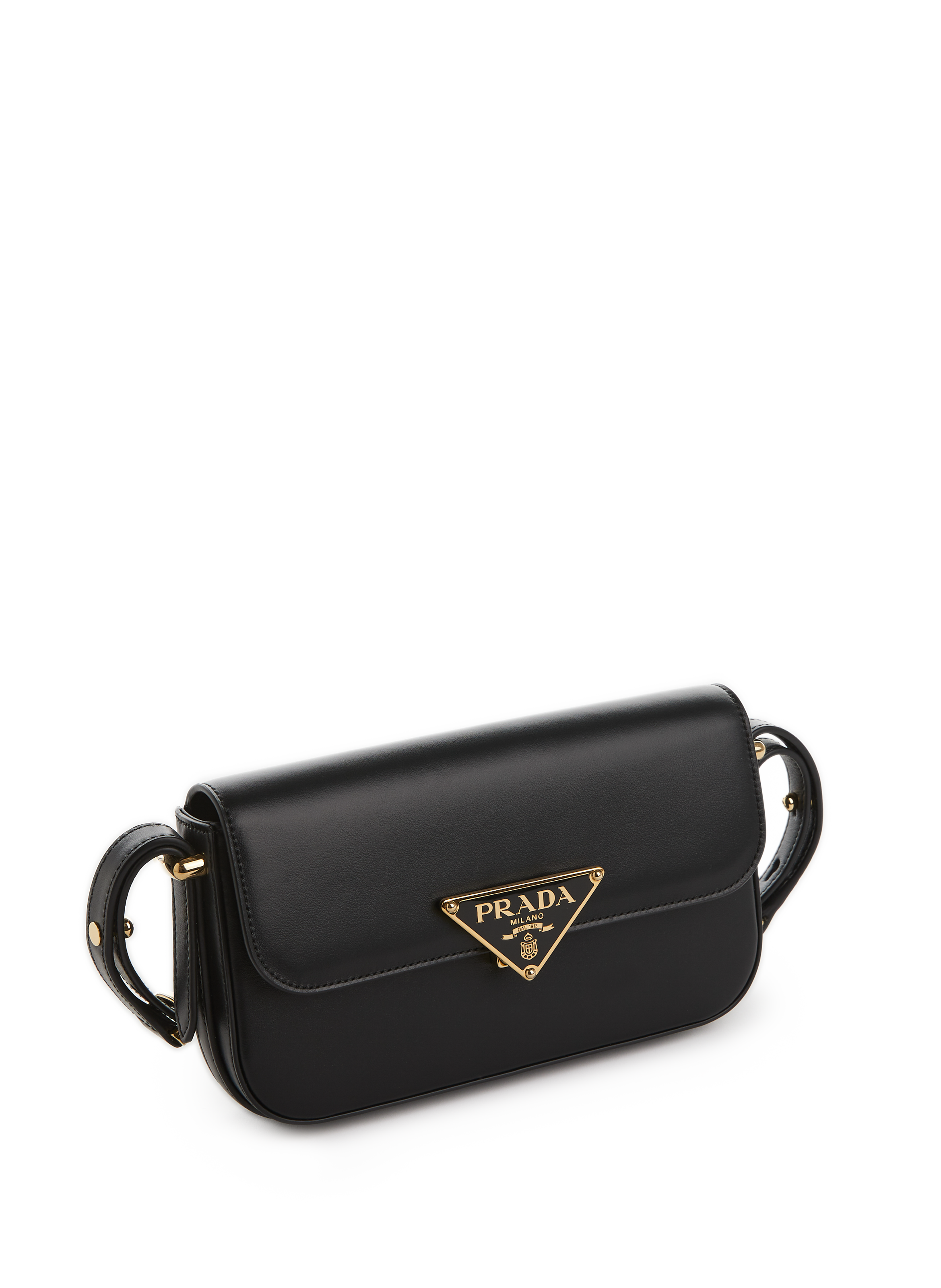 Leather shoulder bag PRADA Black