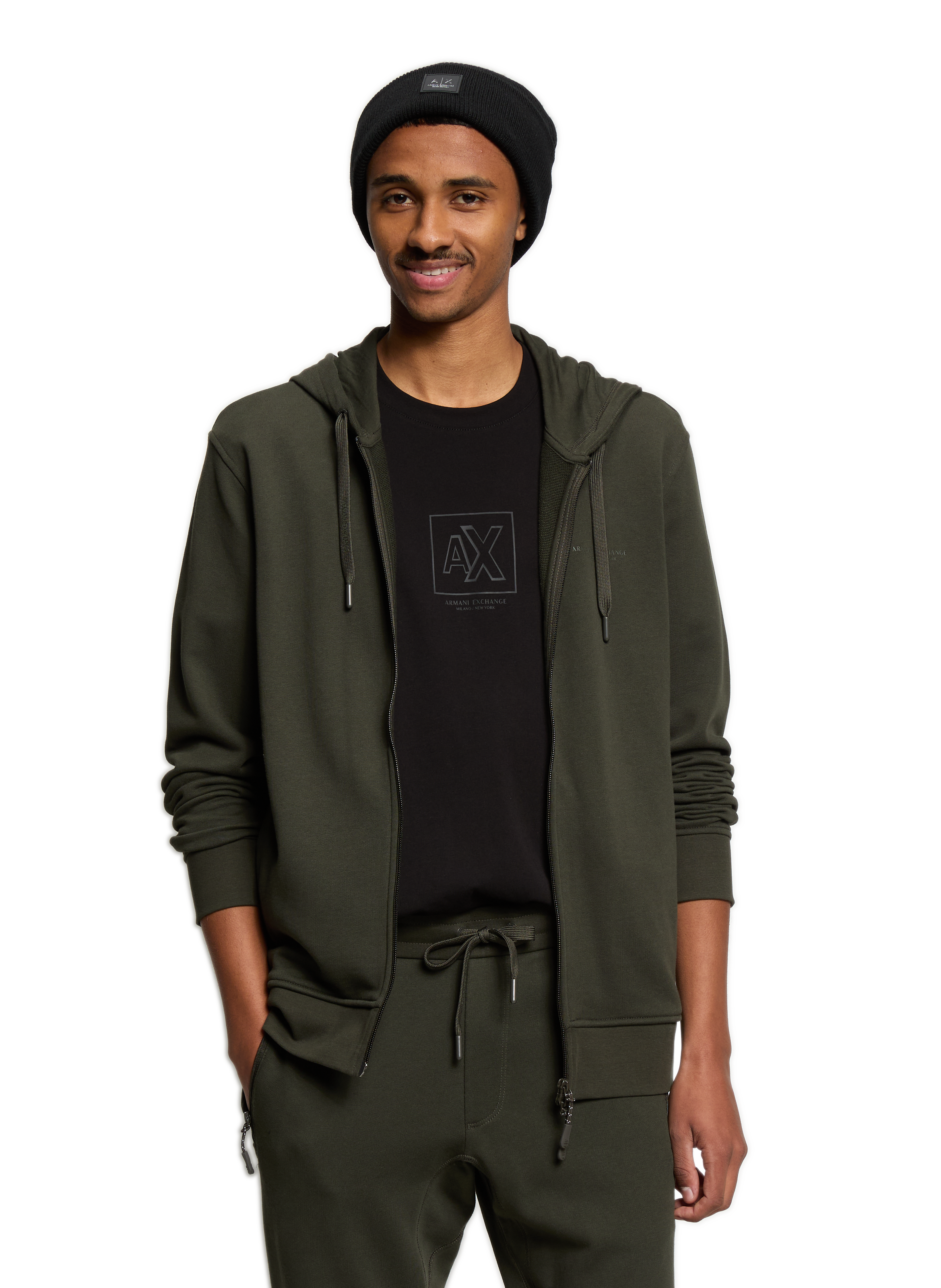 ARMANI EXCHANGE Hoodie à glissière Vert