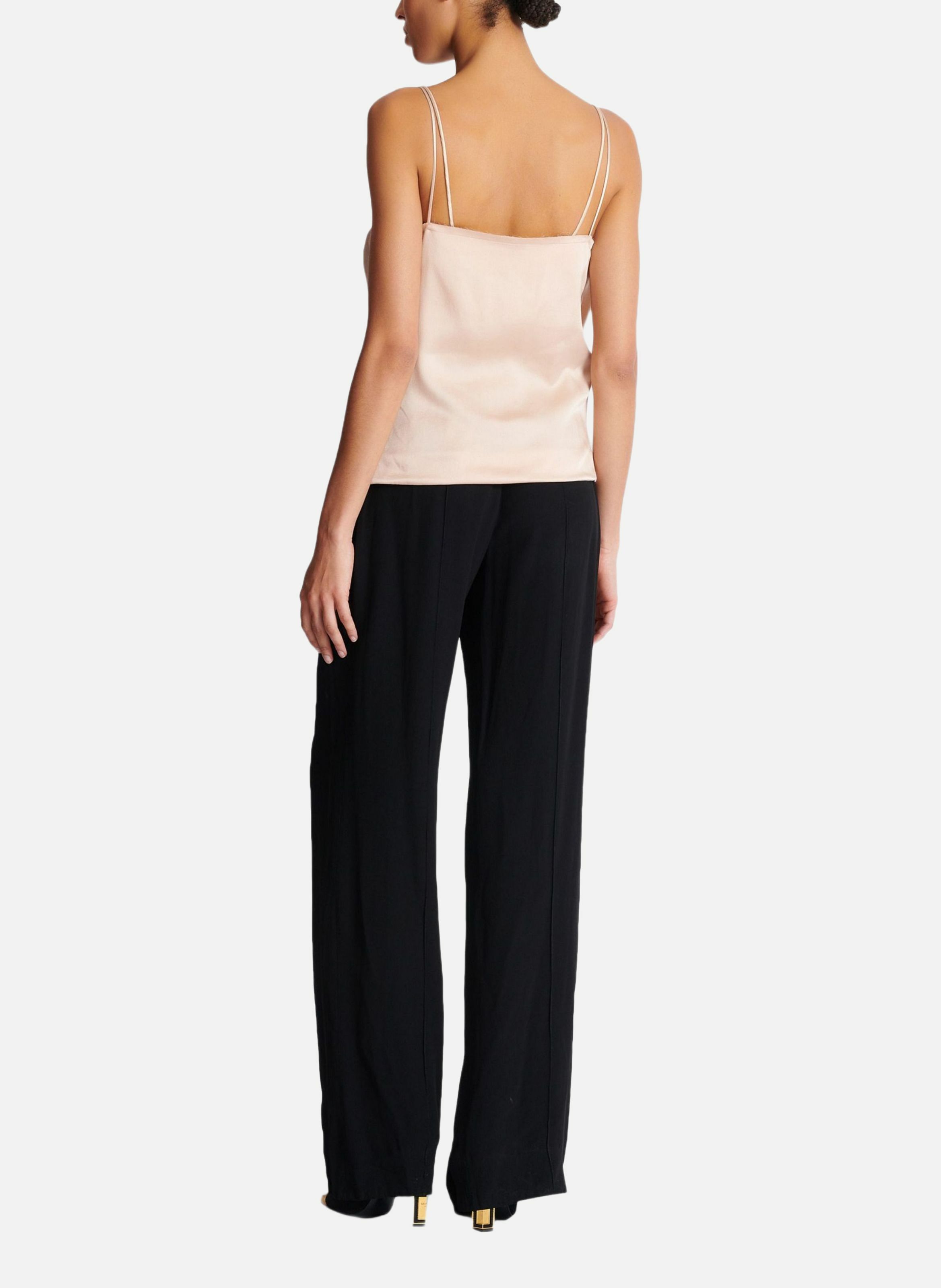 Bustier à fines bretelles en satin BALMAIN Beige