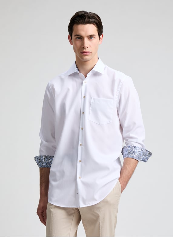 Men's Navy Liberty Print Seidensticker Shirt Men's Navy Liberty Print Seidensticker Shirt