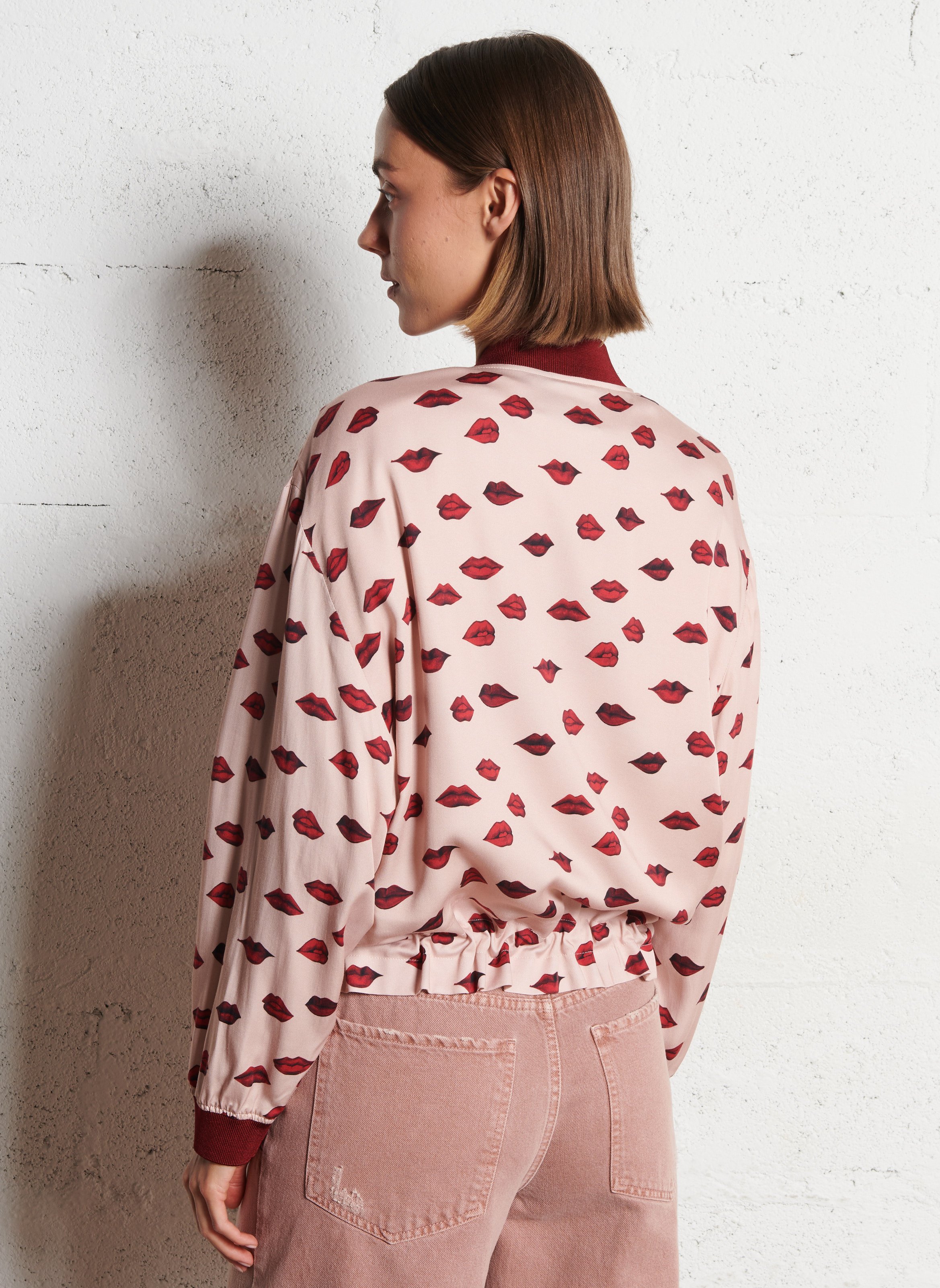 Blouson droit imprimé IKKS Rose