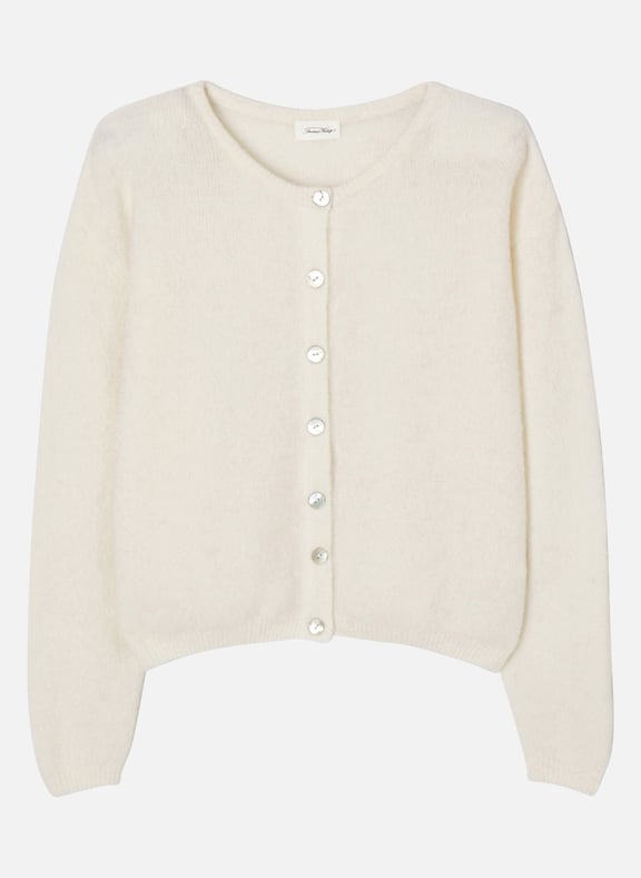 Gilet ample col rond en laine mélangée vitow Blanc by AMERICAN VINTAGE AMERICAN VINTAGE Gilet ample col rond en laine mélangée vitow Blanc