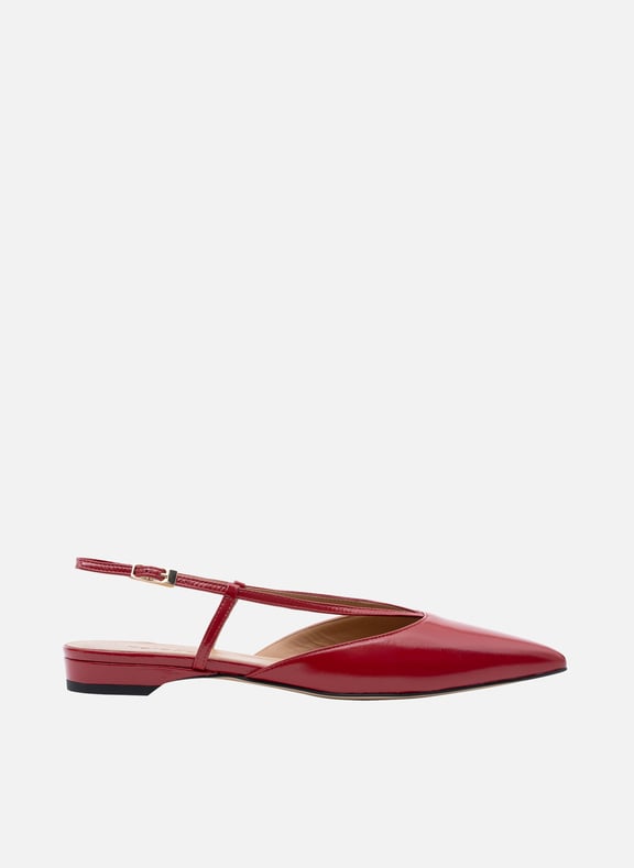Ballerines scott en napa craquele Rouge by PARALLELE PARALLELE Ballerines scott en napa craquele Rouge