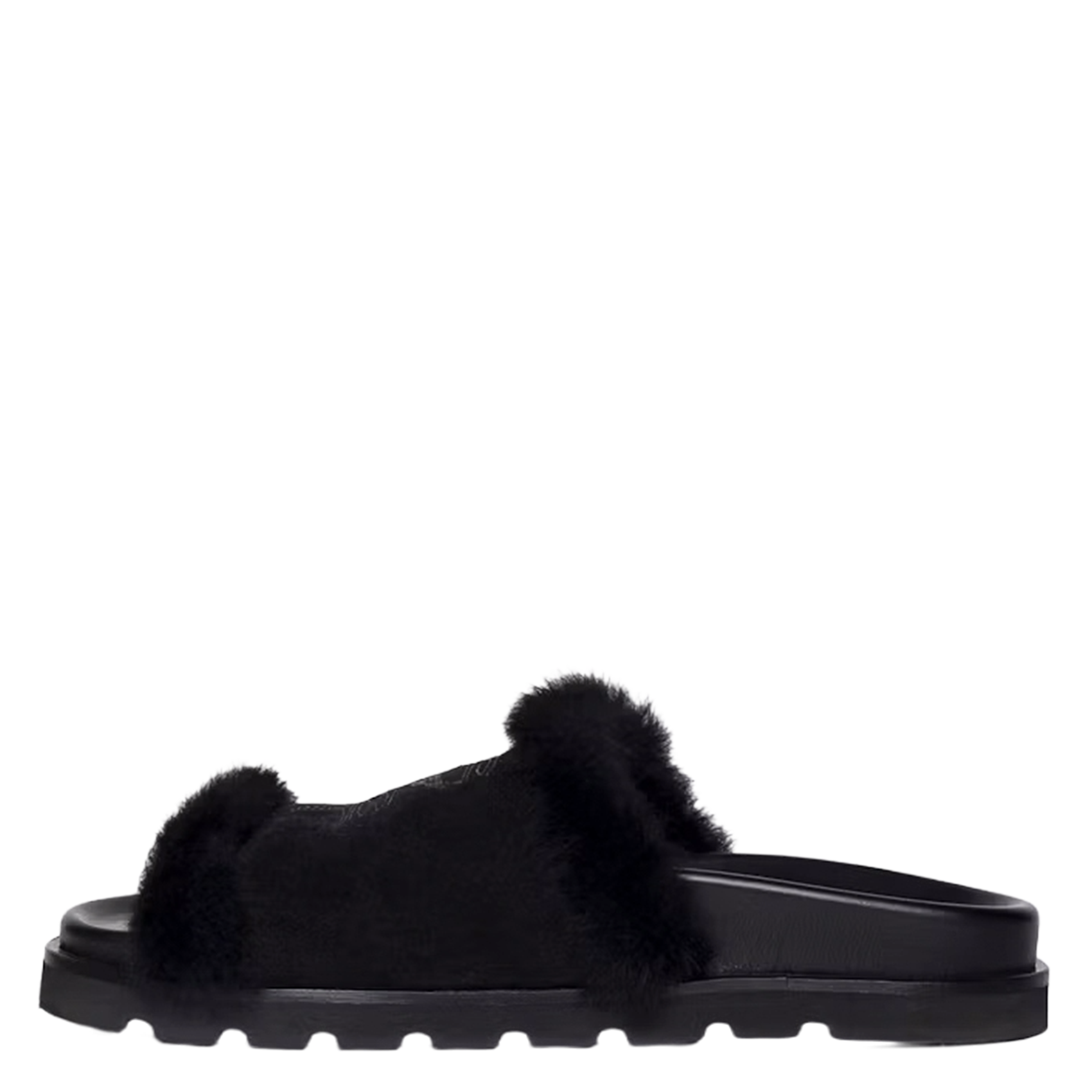 Mules en cuir velours teddy ZADIG&VOLTAIRE Noir