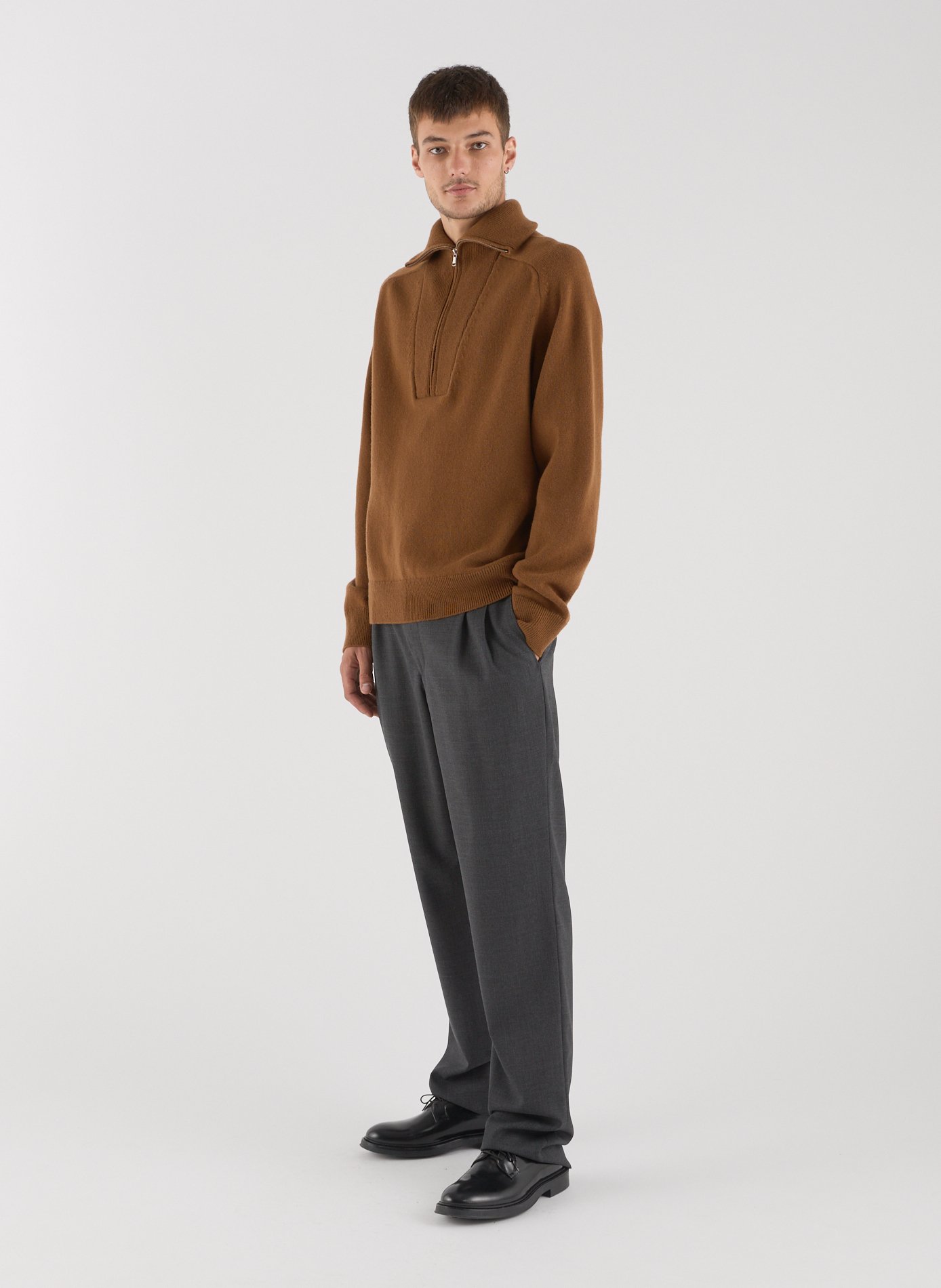 Wool high-neck sweater SAISON 1865 Brown