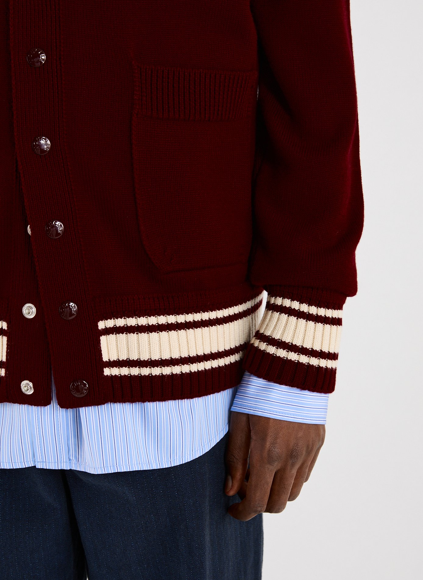 Wool cardigan MONCLER Red