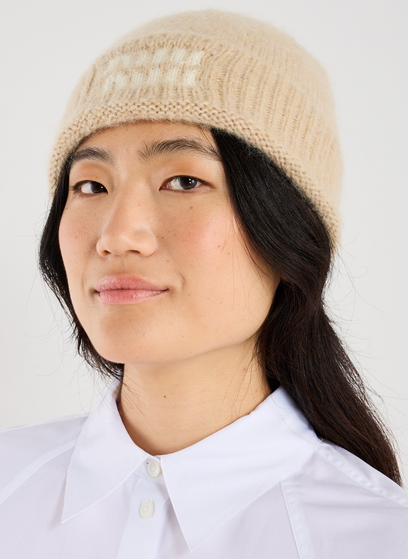 Bonnet en mohair MIU MIU Beige