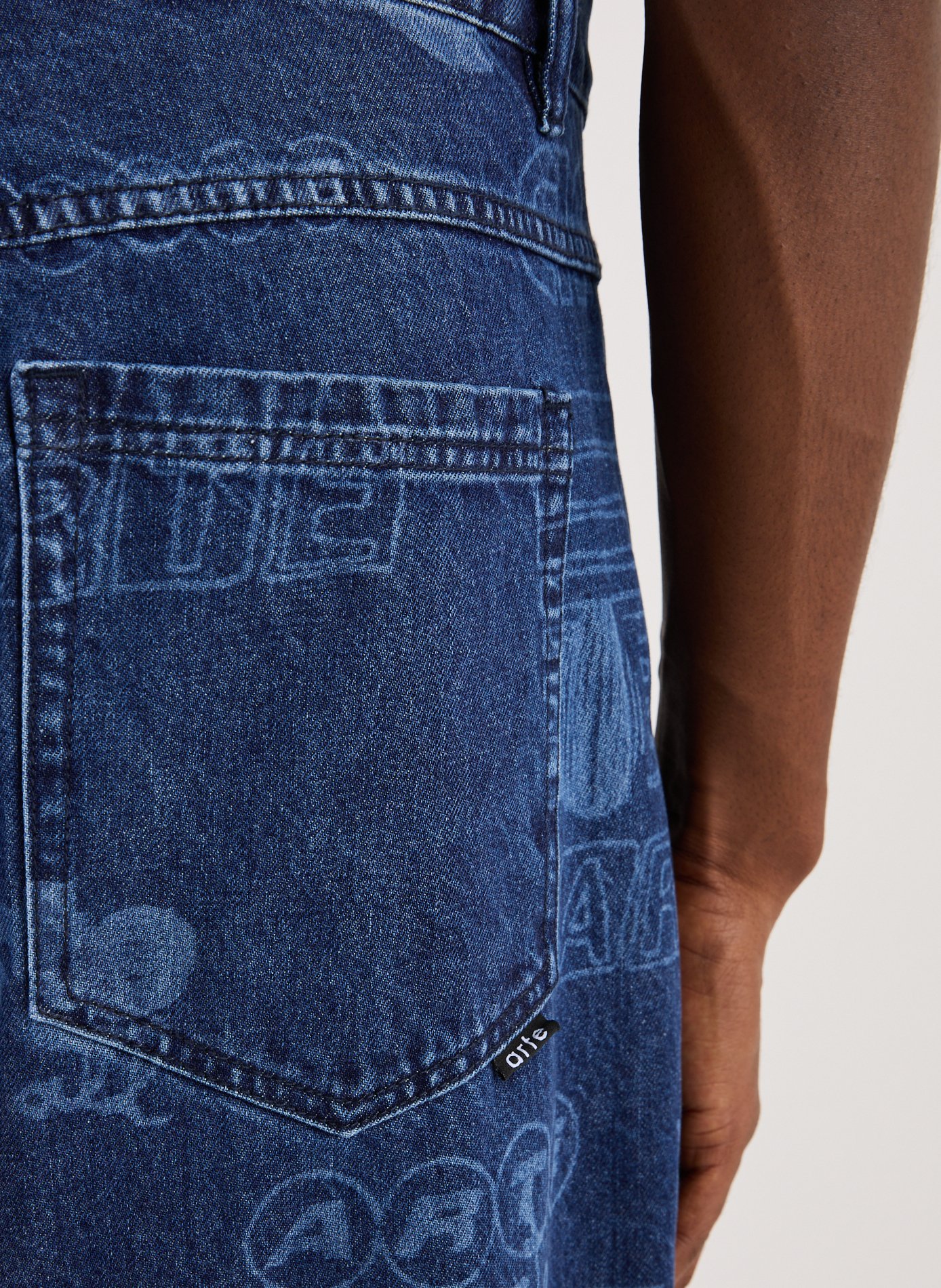 Straight printed cotton jeans ARTE ANTWERP Blue