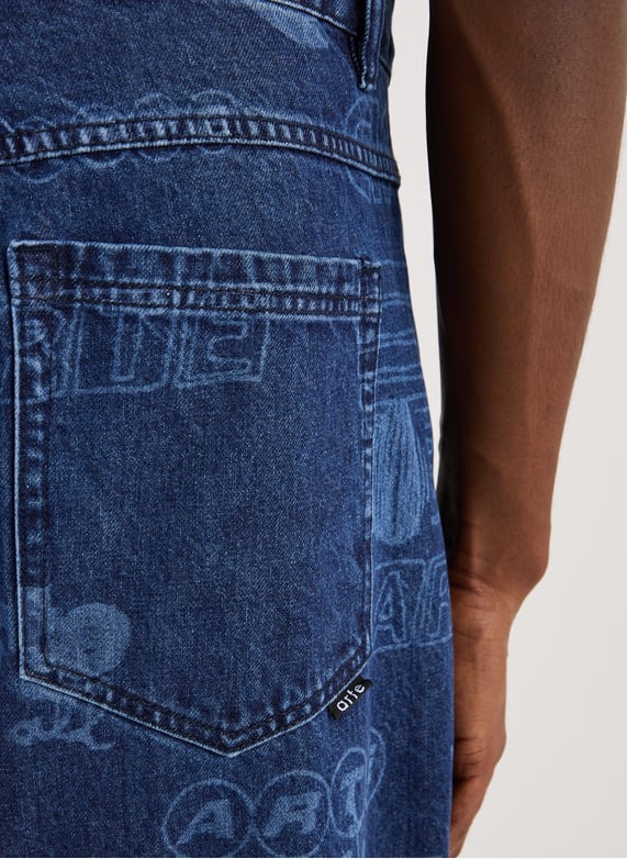 Jeans droit à imprimé en coton | Bleu by ARTE ANTWERP Jeans droit à imprimé en coton Bleu