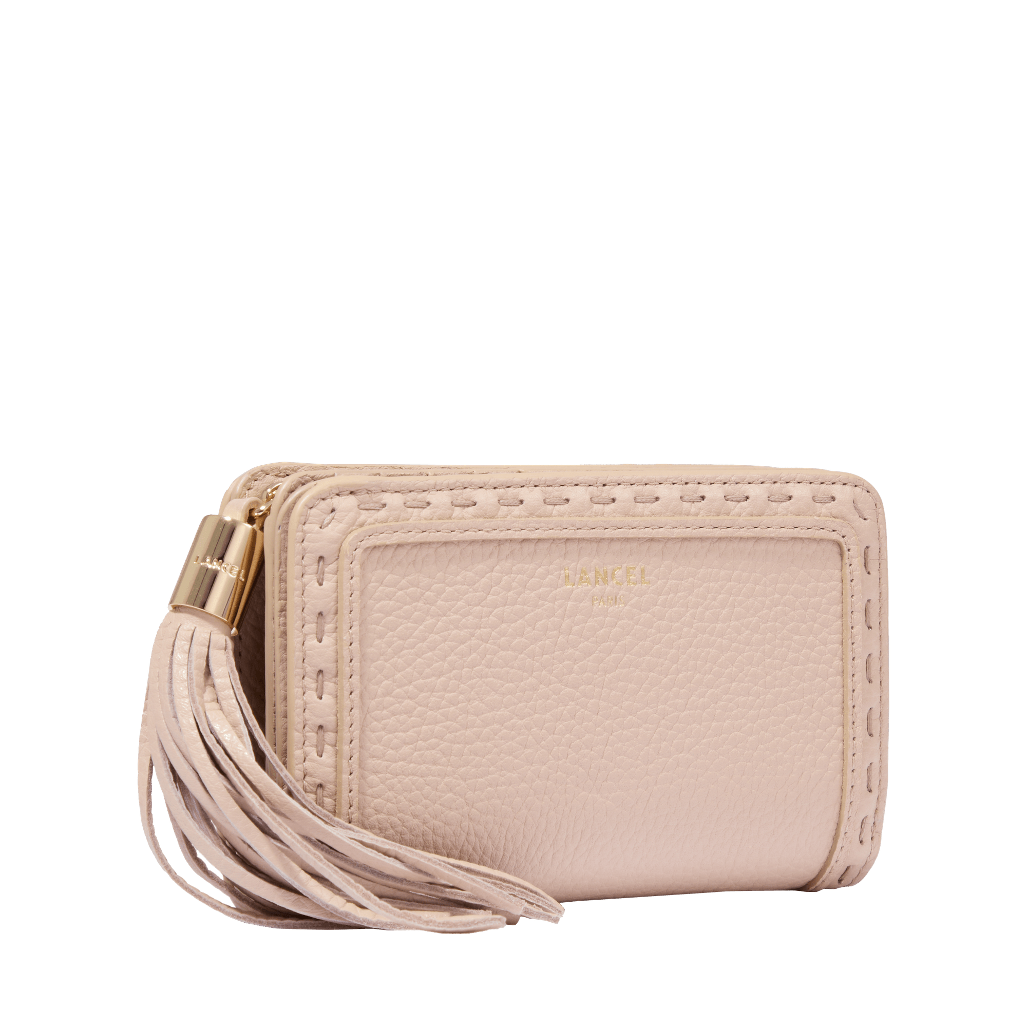 Compact rectangular wallet premier flirt by lancel in leather Beige