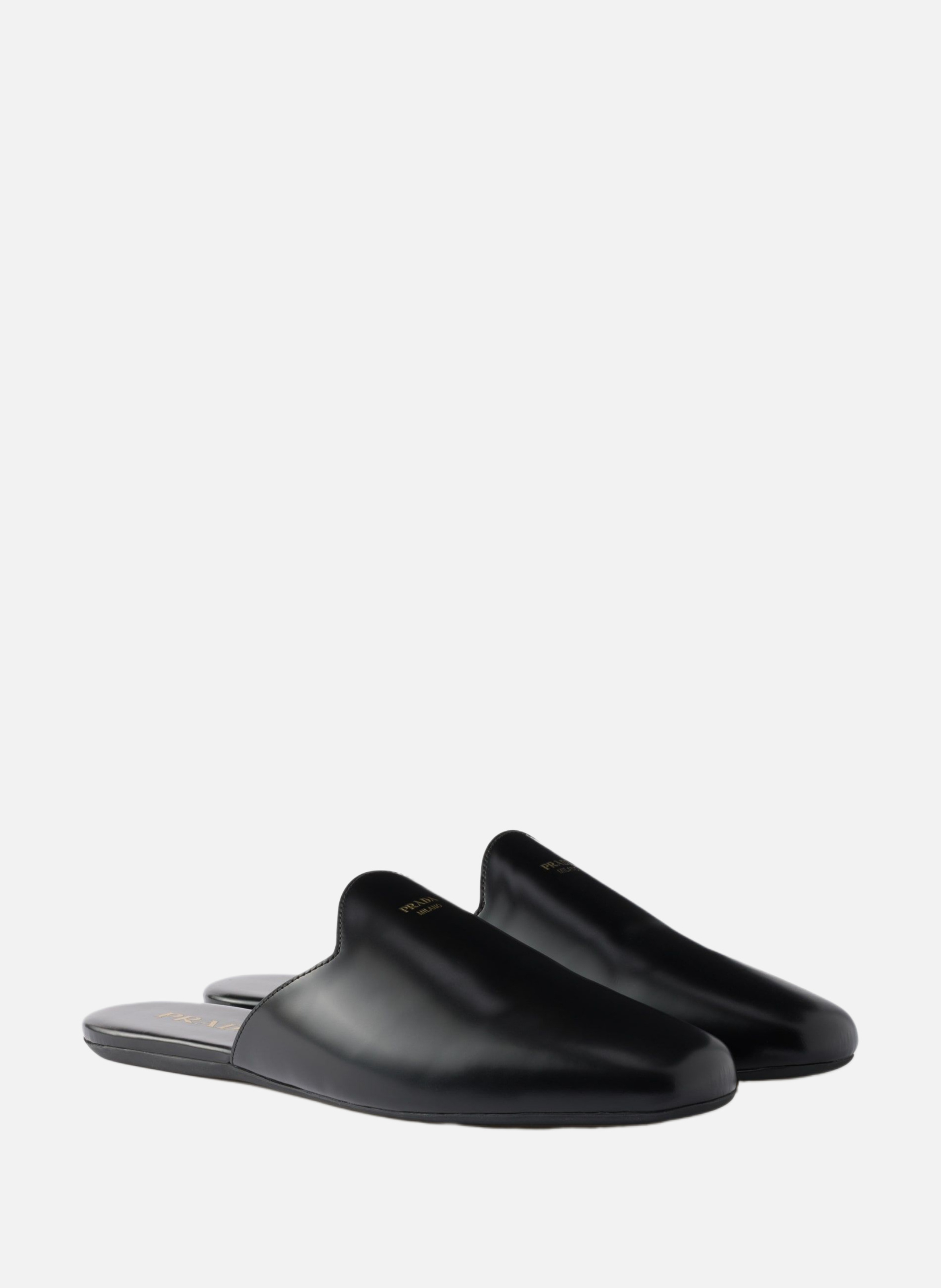 Mules en cuir brossé PRADA Noir