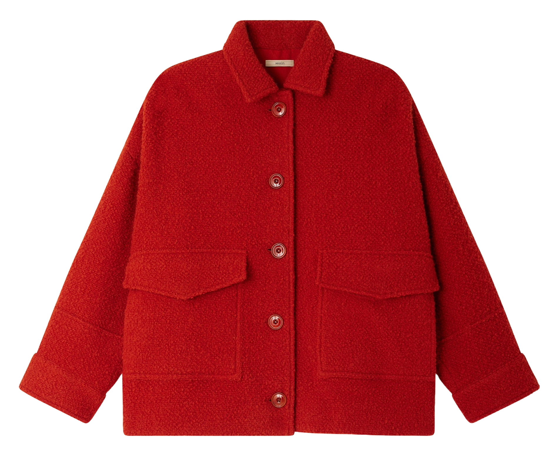 Manteau oversize en laine mélangée morrison SESSUN Rouge