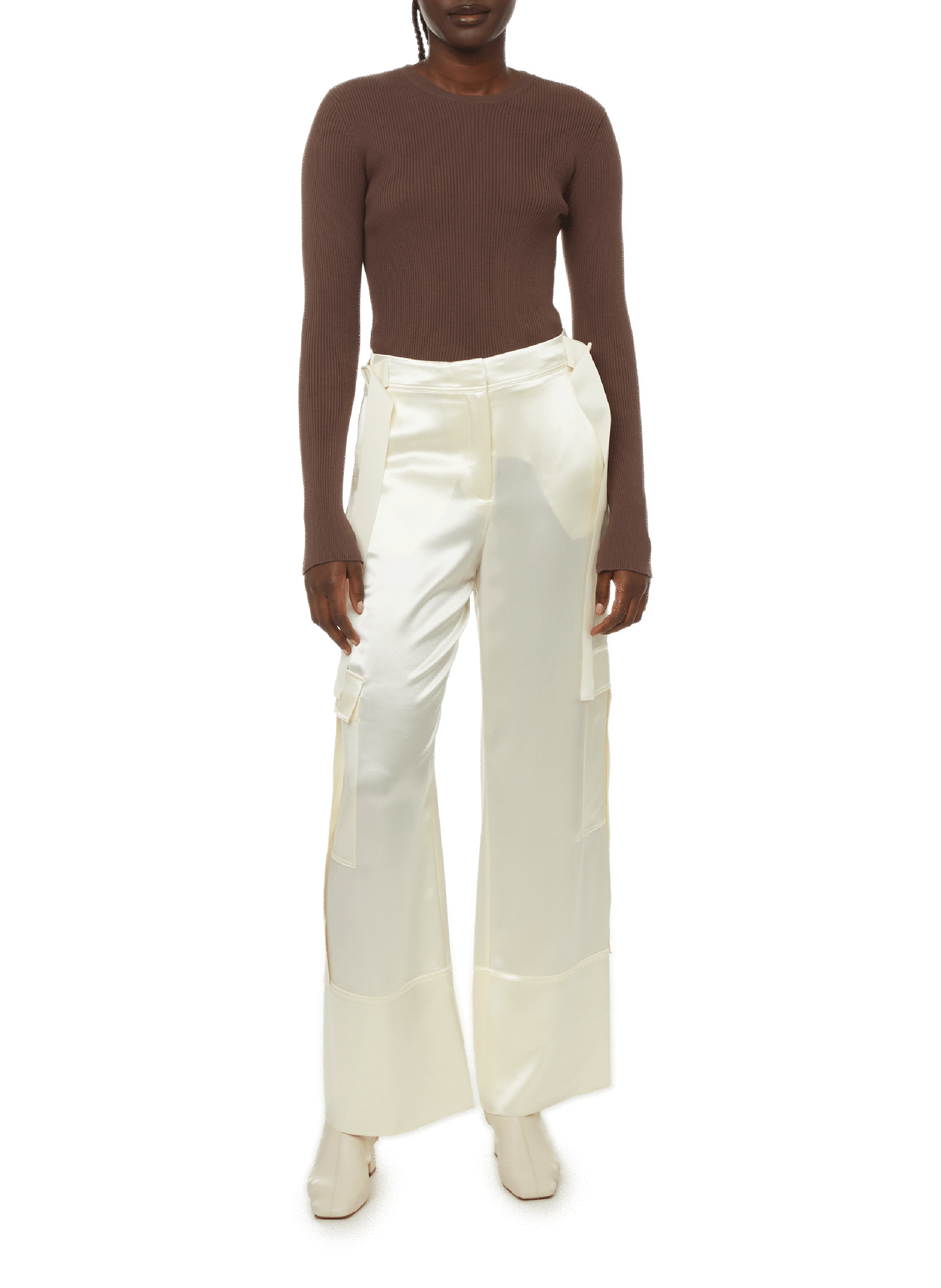 Pull côtelé en coton SAISON 1865 Marron