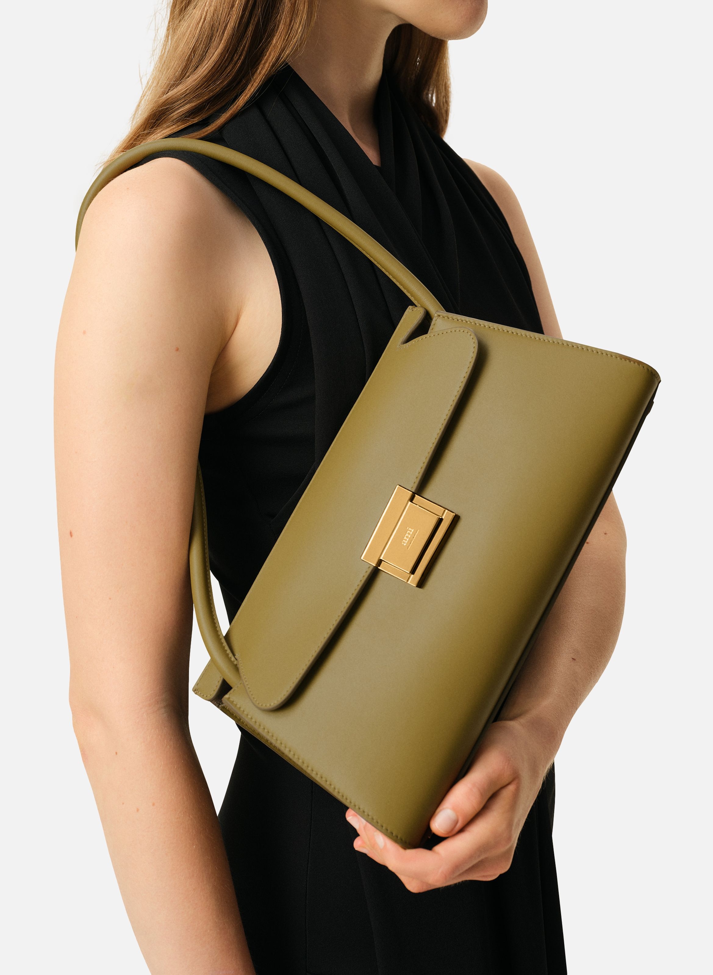 Petit sac mimi unisexe en cuir de veau AMI PARIS Vert