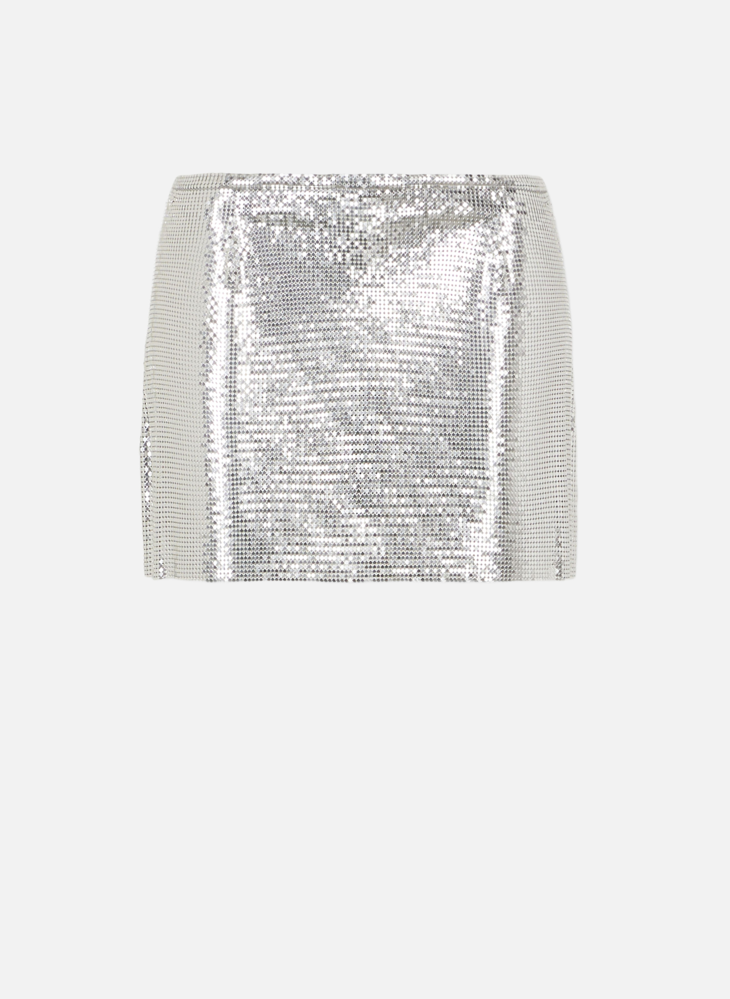 Mini jupe en mesh RABANNE Argent
