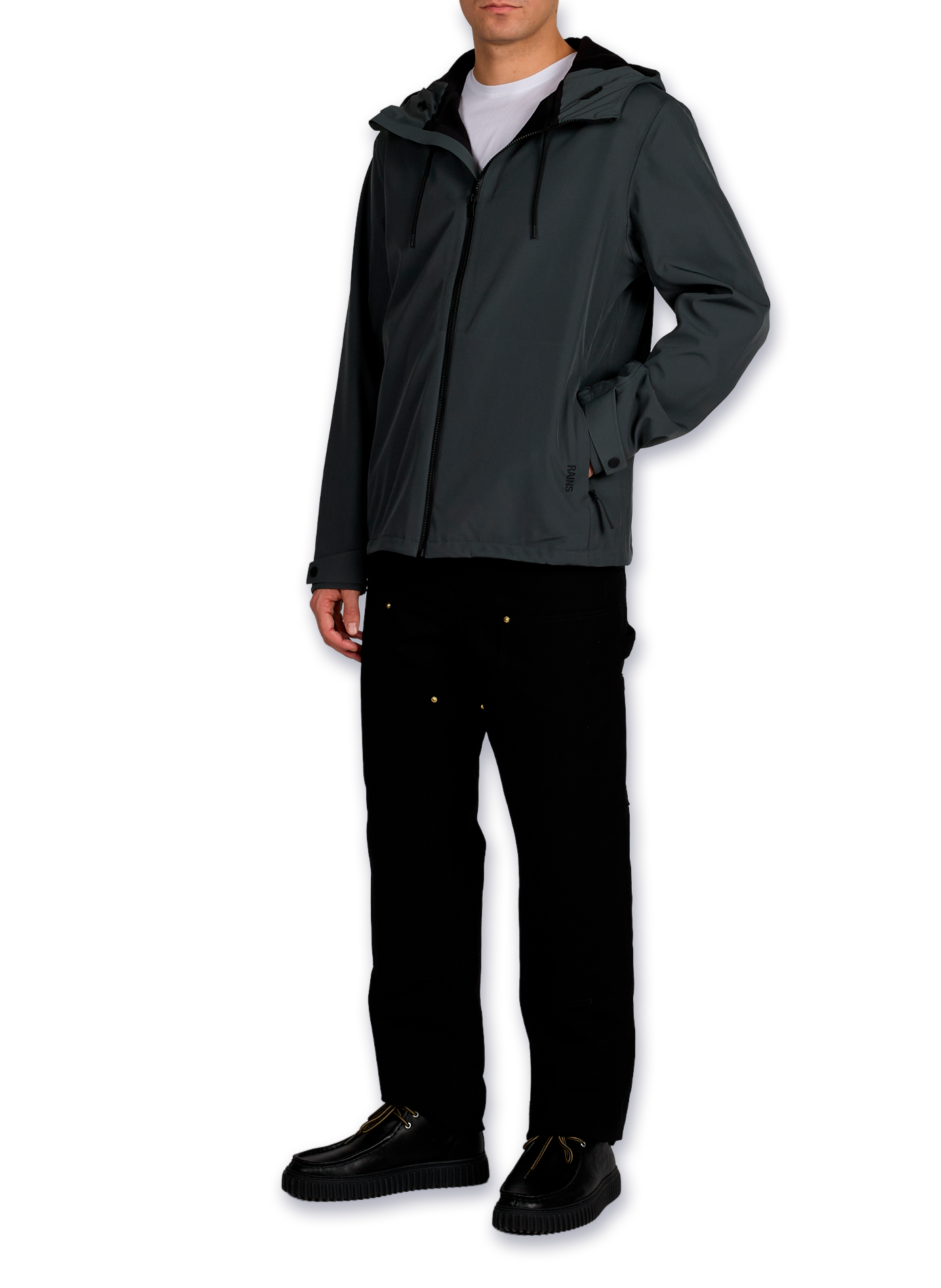 Hooded knit sweater RAINS Grey