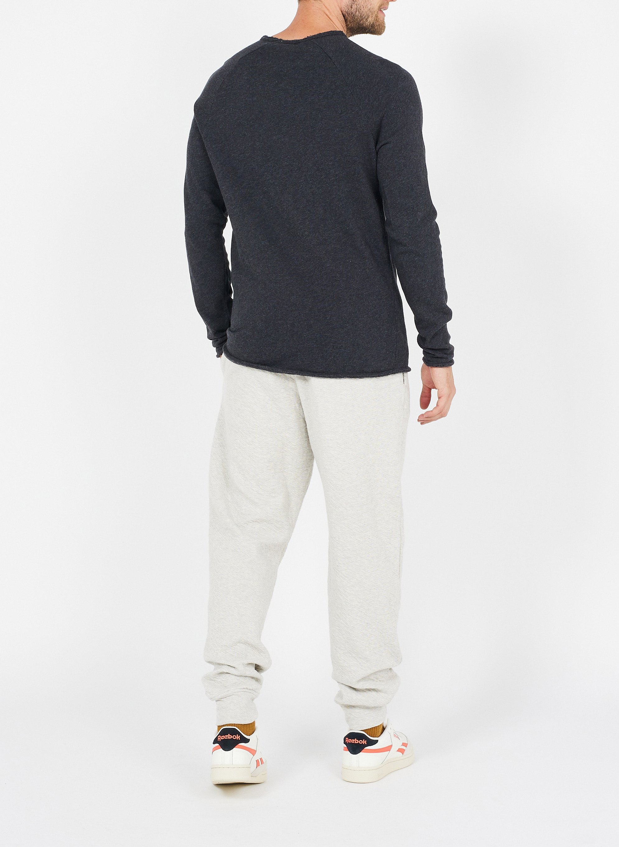 Tee-shirt col rond en coton flammé sonoma AMERICAN VINTAGE Gris