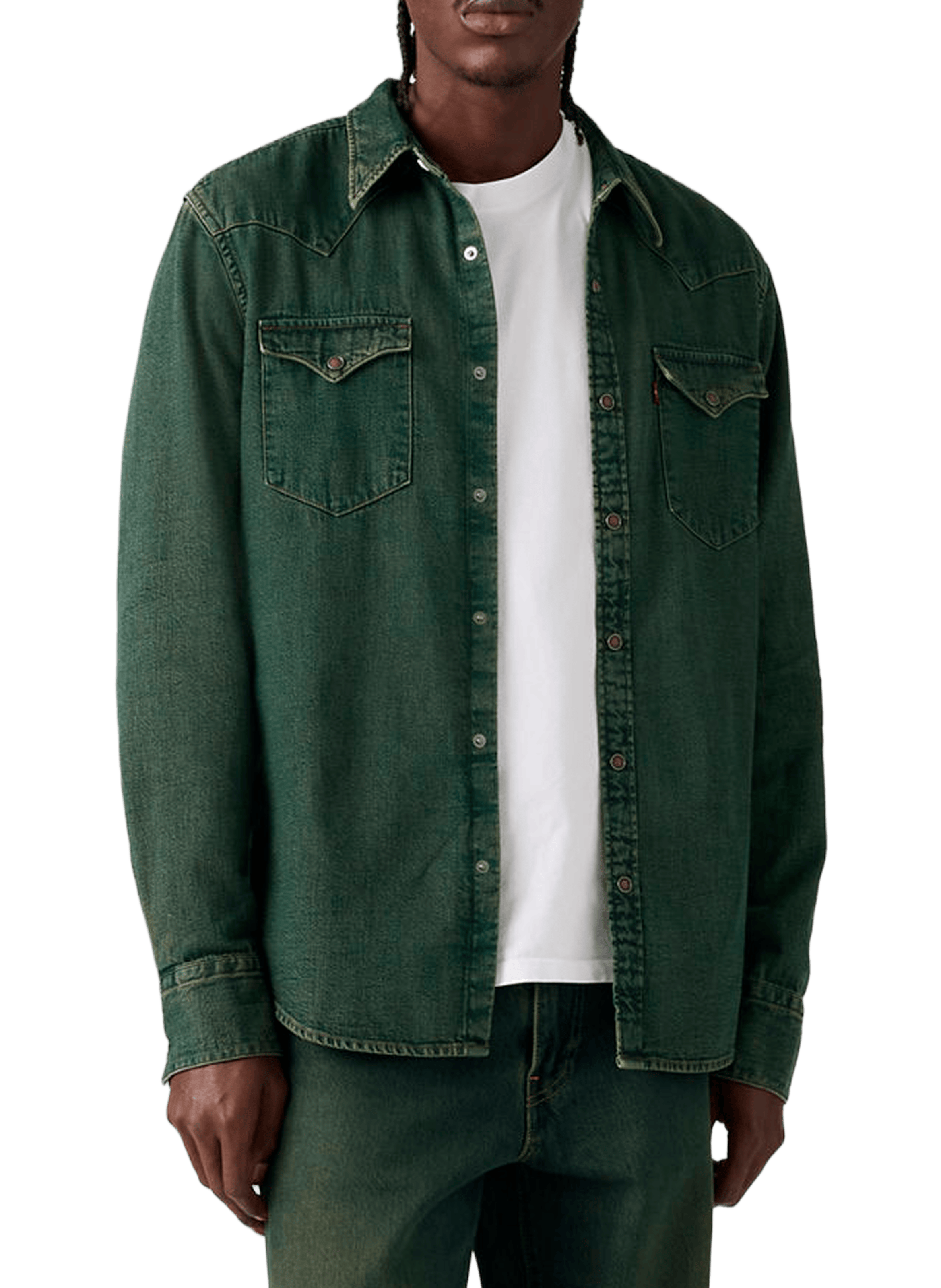 Chemise droite en coton LEVI'S Bleu