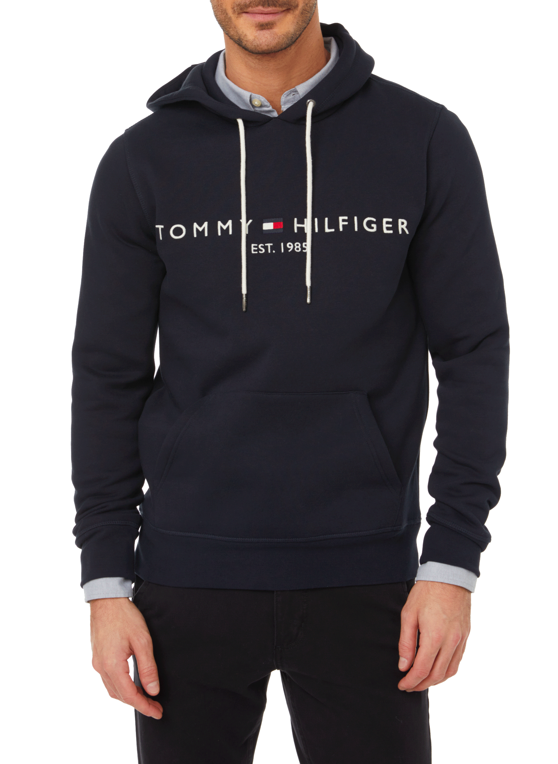 Hoodie à logo en coton biologique TOMMY HILFIGER Bleu
