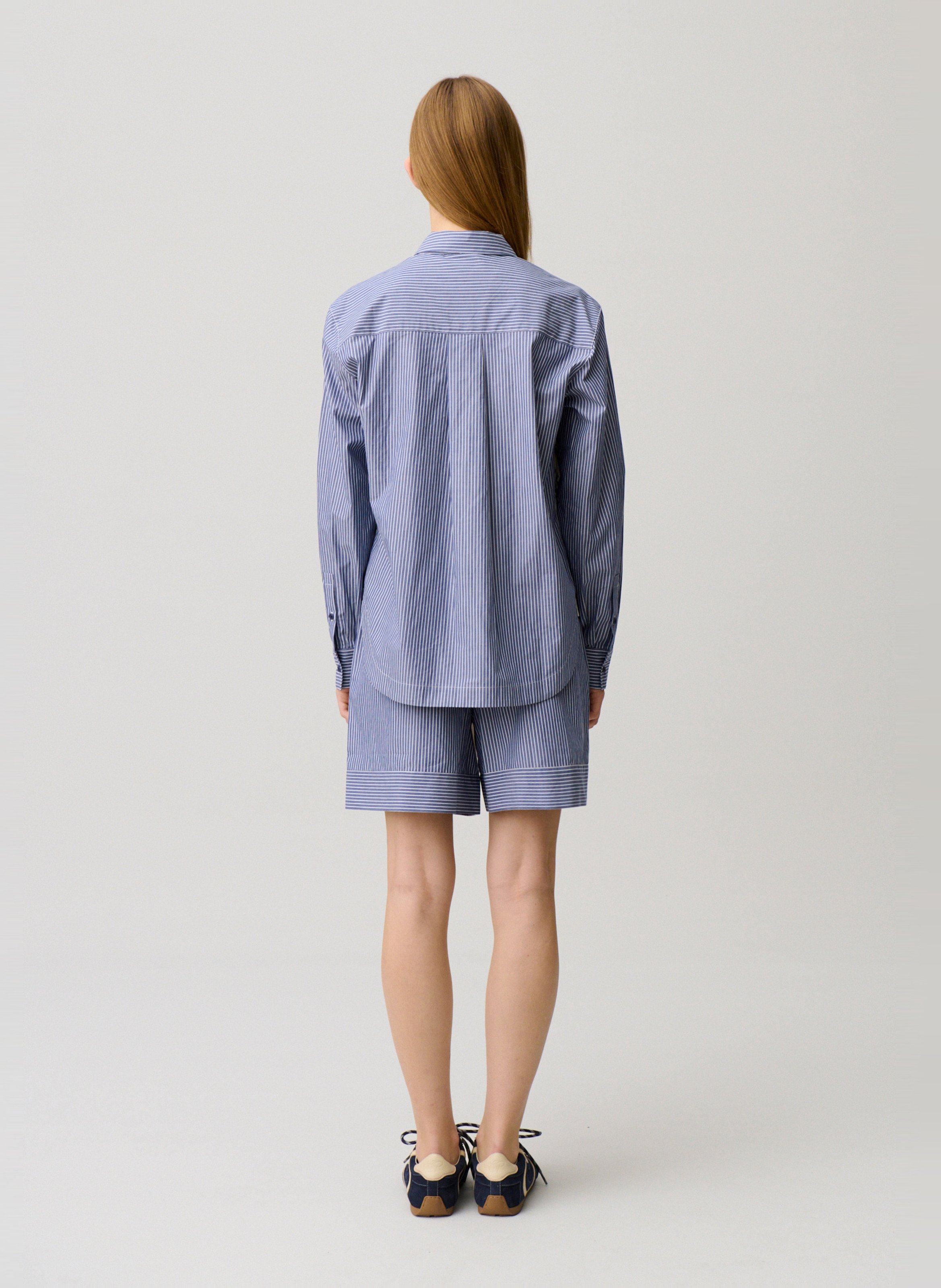 Chemise droite imprimée à détails rayés CLAUDIE PIERLOT Multicolore