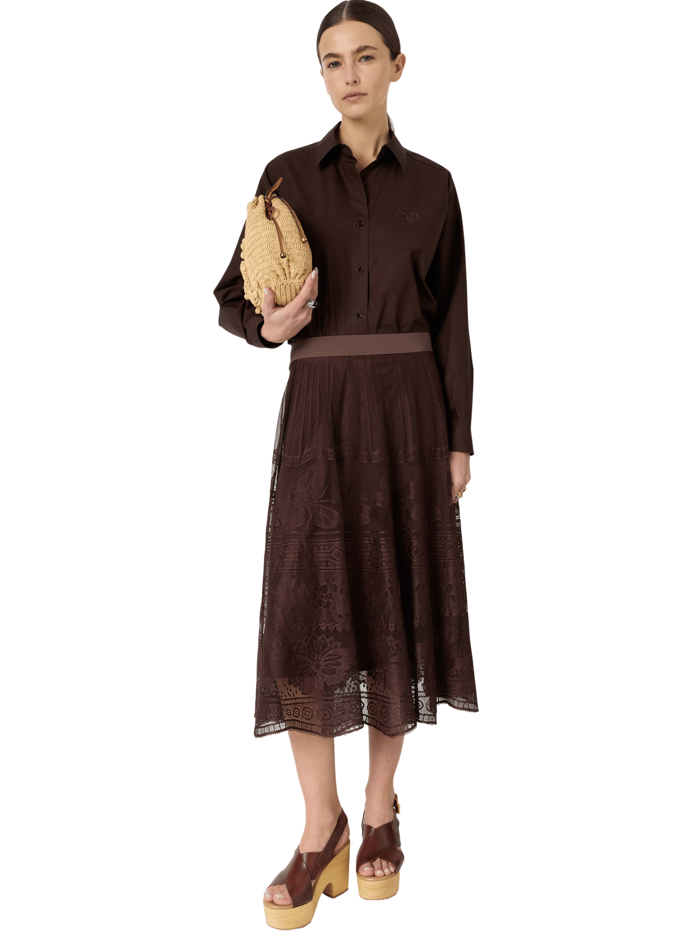 Chemise en popeline - chrina GERARD DAREL Marron