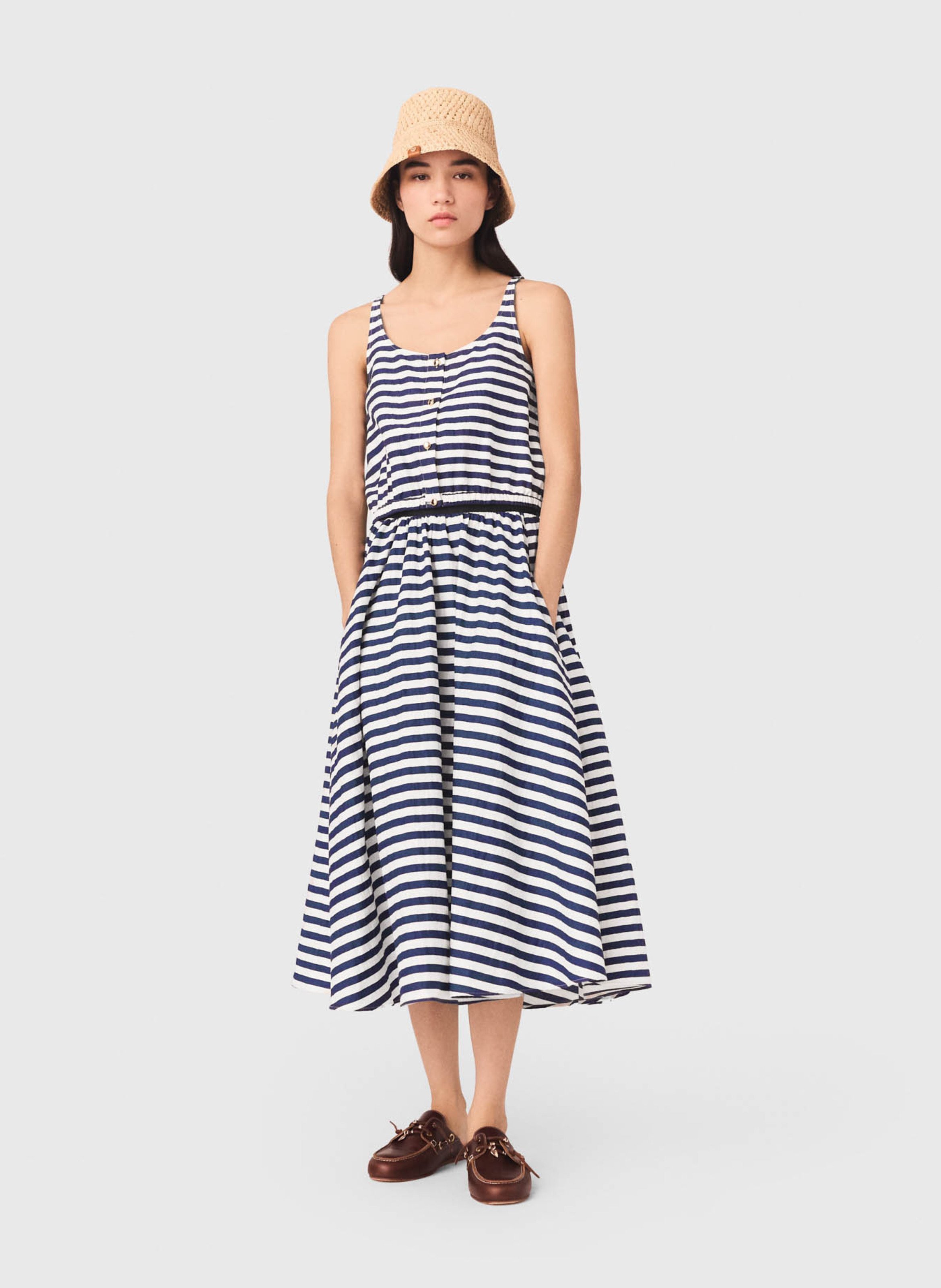 Top court droit col rond MAJE Blanc