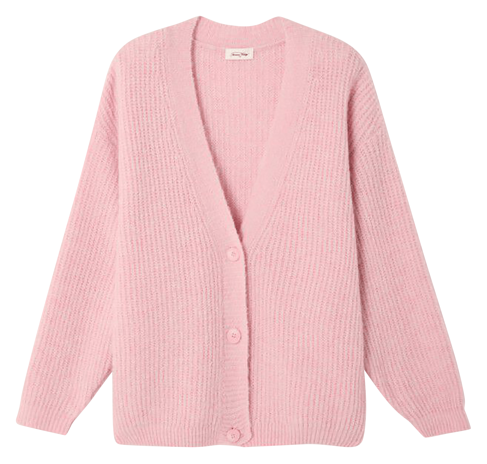 Gilet ample col v en maille mélangée east AMERICAN VINTAGE Rose