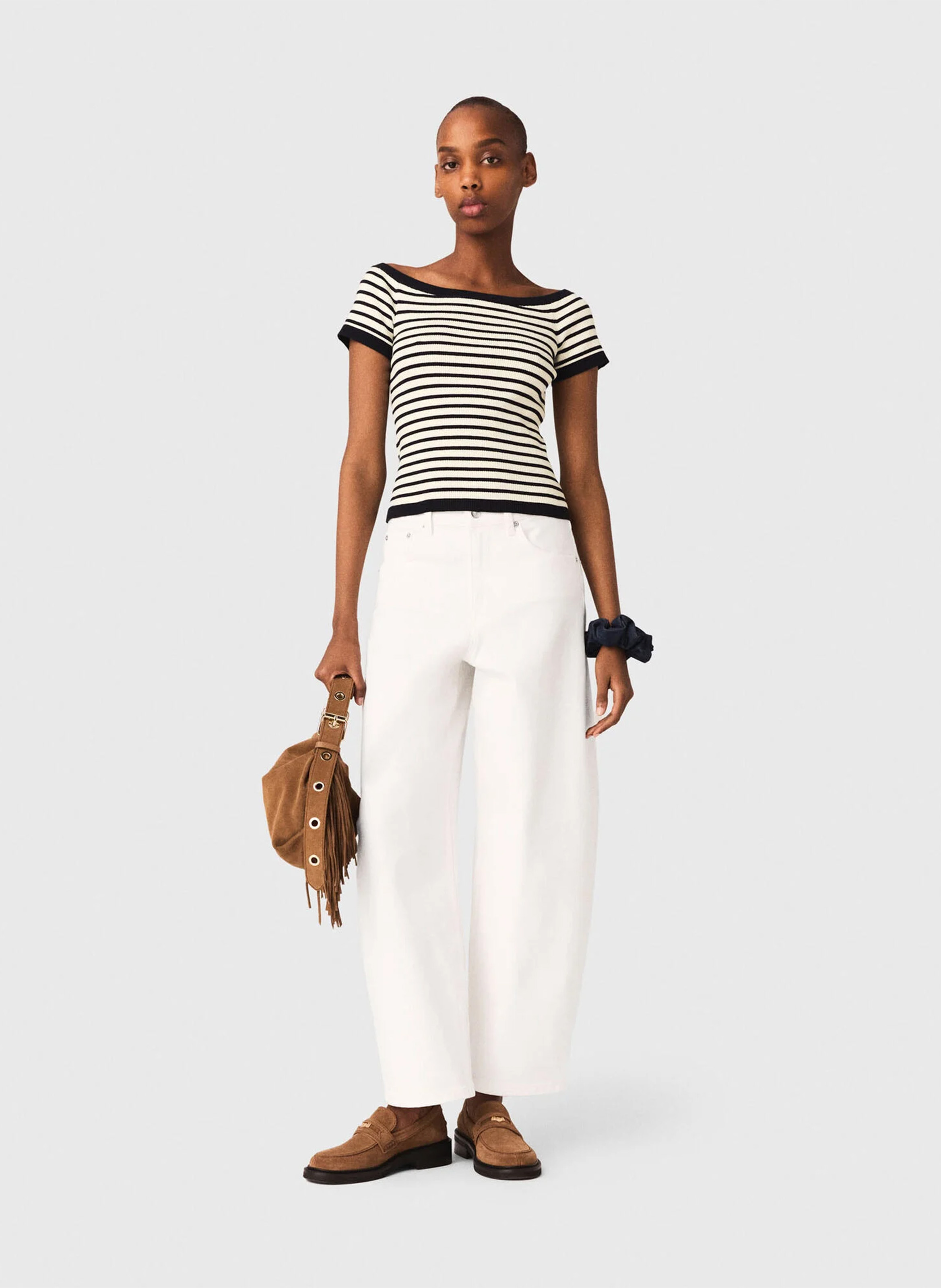 Pull moulant à rayures MAJE Bleu