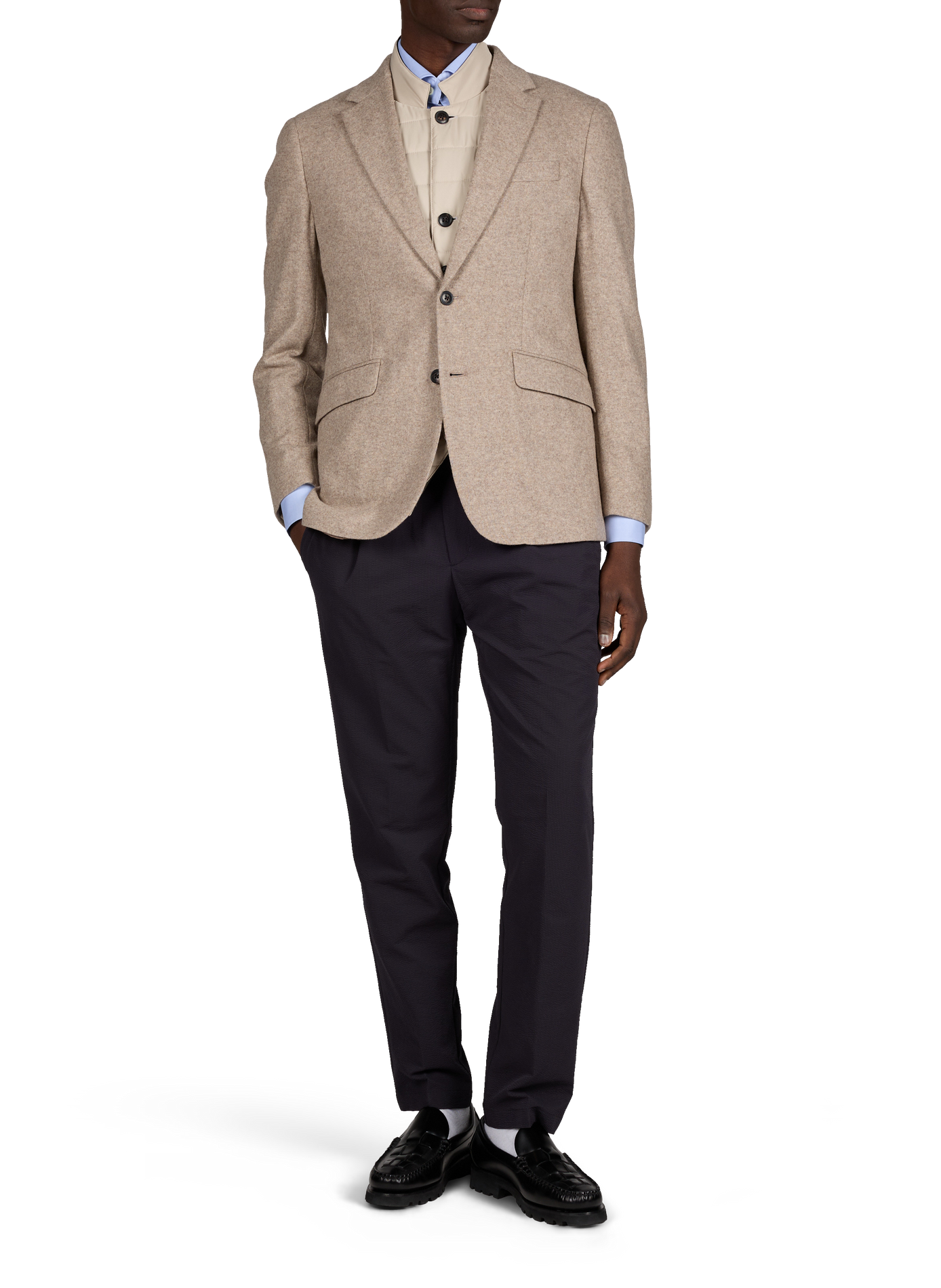 Veste 3 en 1 en laine mélangée HACKETT Marron