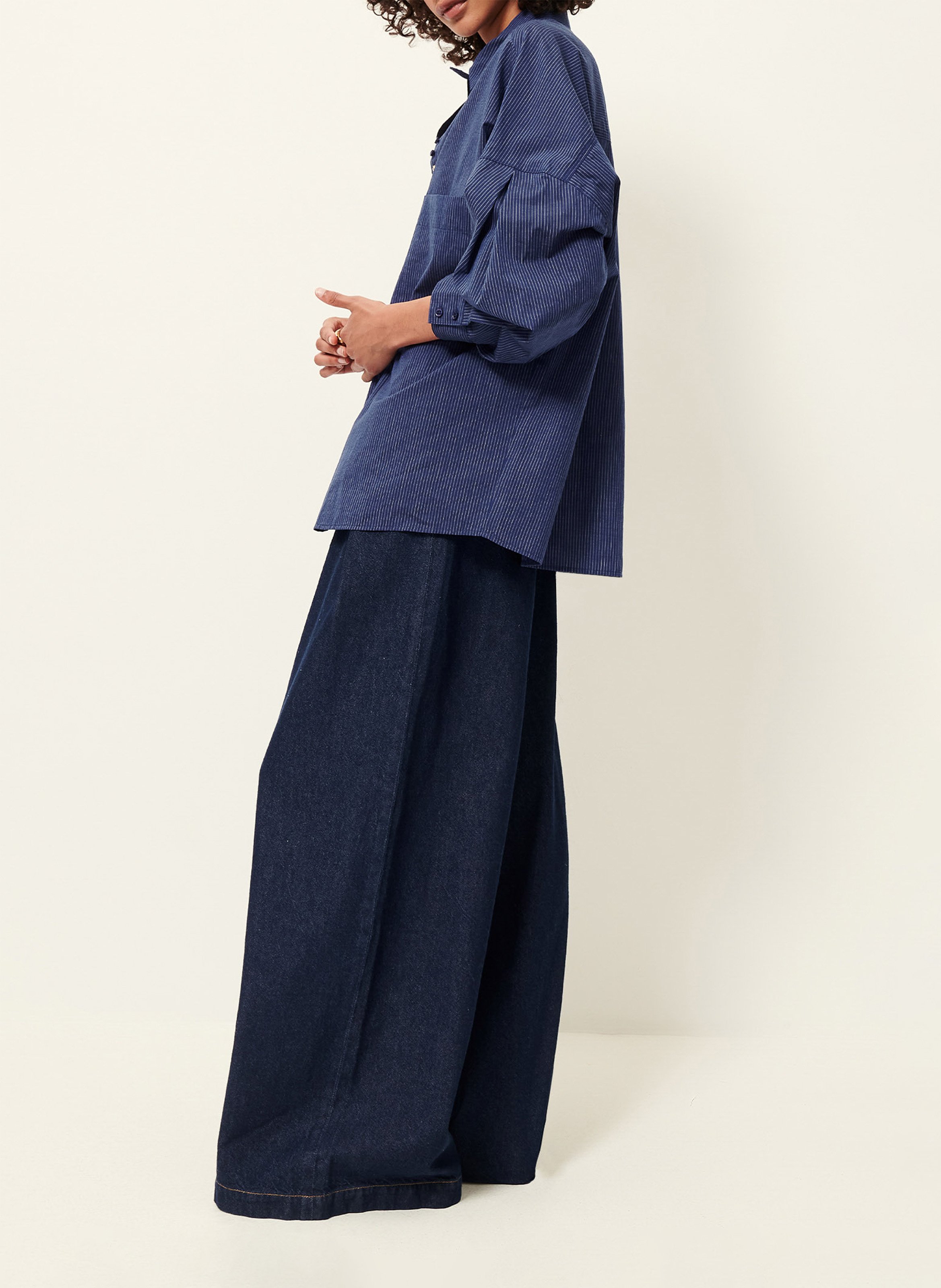 Chemise ample à rayures en coton fontania a SESSUN Bleu