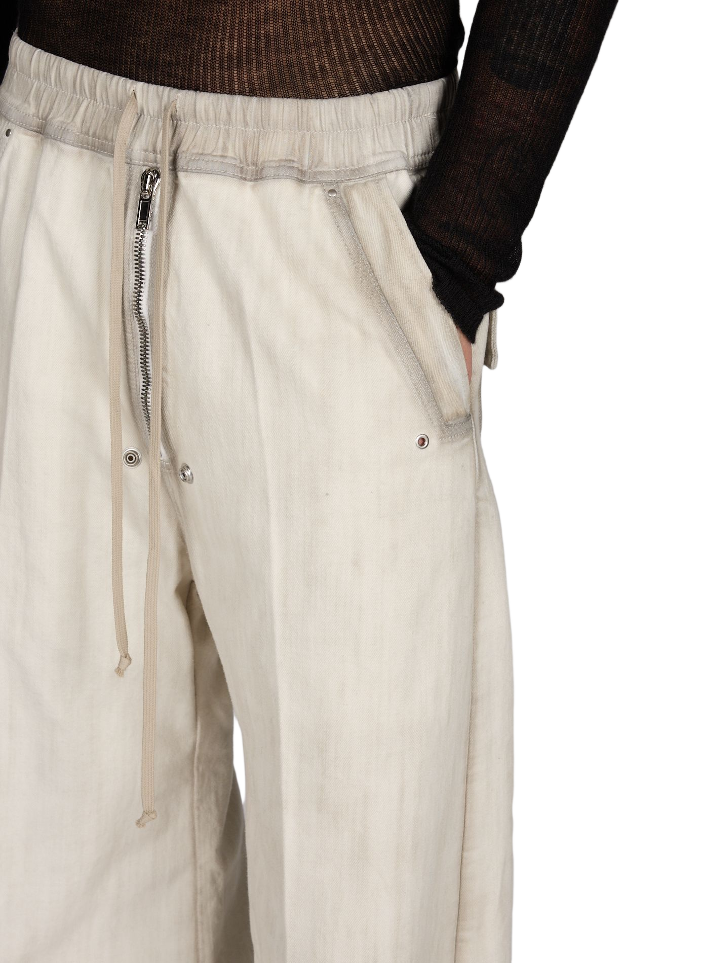 Pantalon chevilles déchirées en coton RICK OWENS Beige