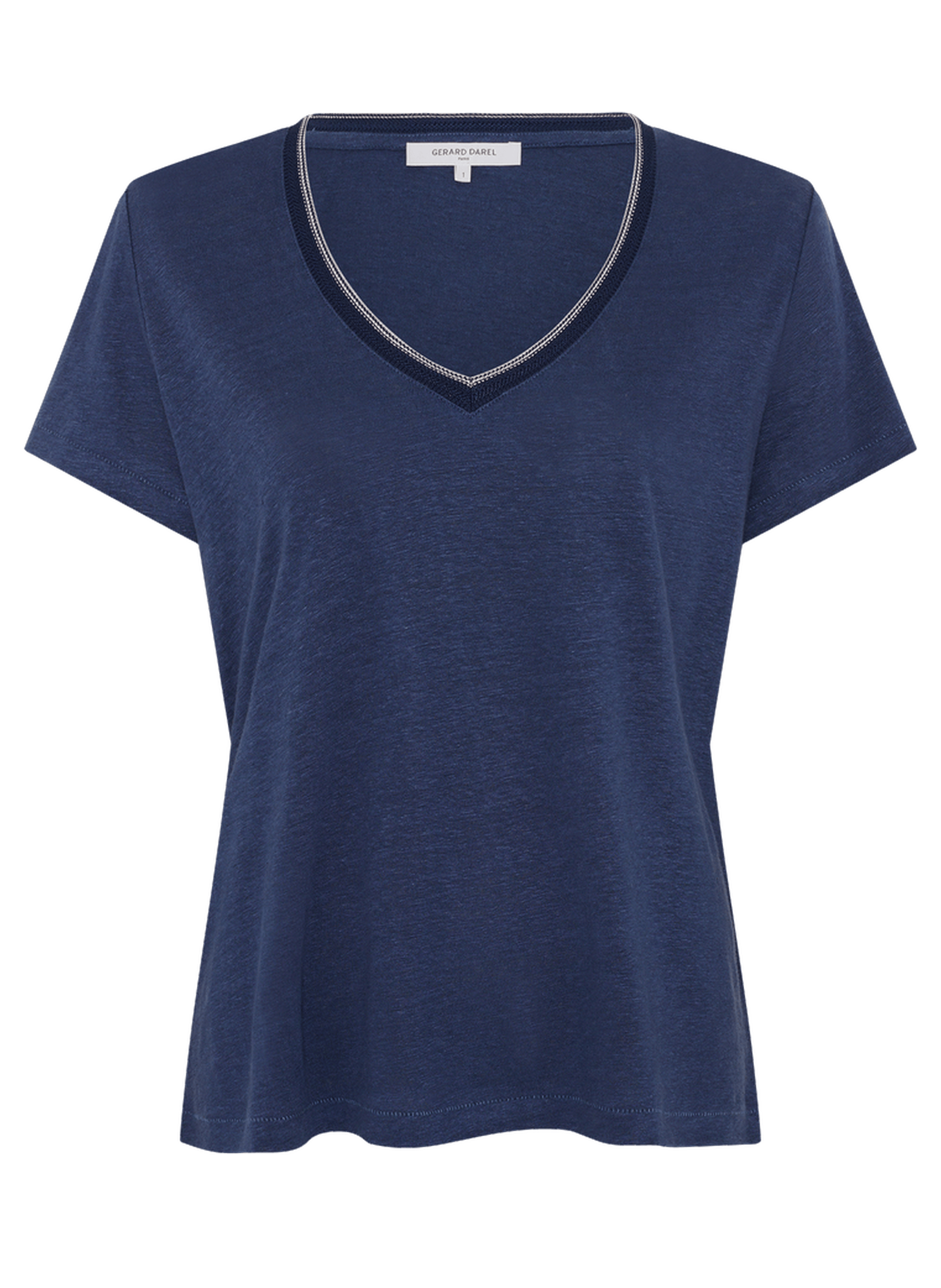 T-shirt v en lin à lurex - mirana GERARD DAREL Bleu